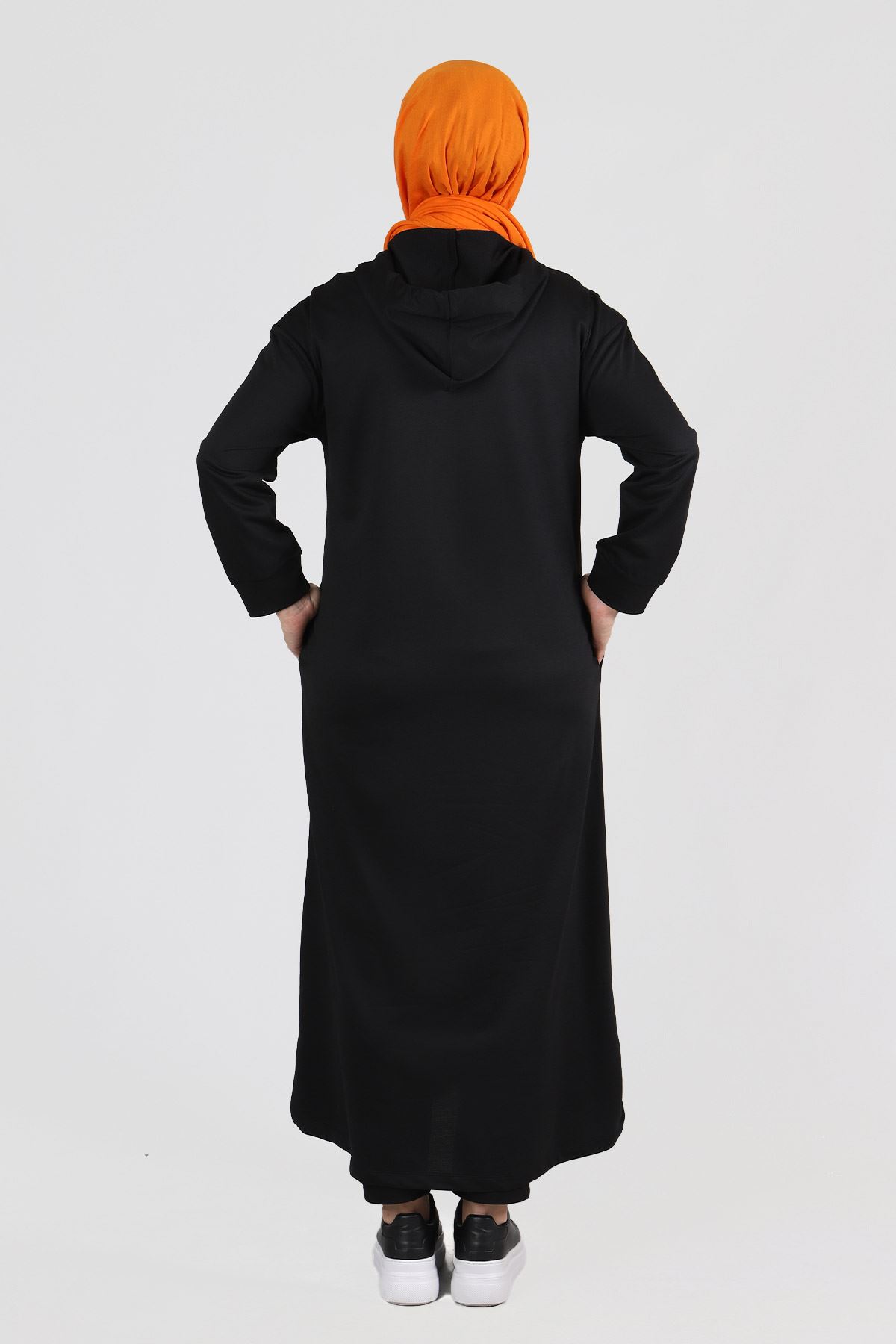 Büyük Beden Tesettür Elbise 7508 Siyah