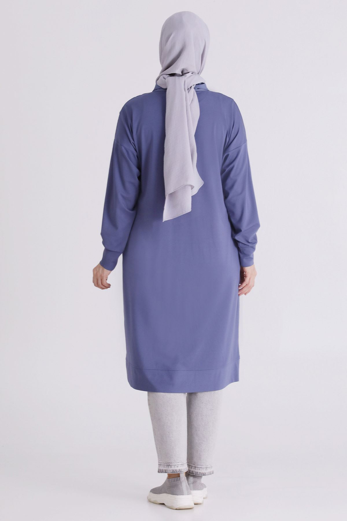 Büyük Beden Tesettür Tunik 20134 Morcivert