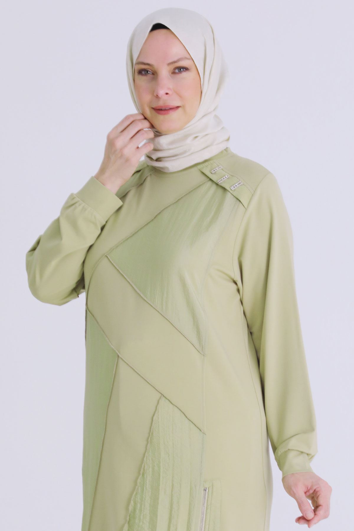 Büyük Beden Tesettür Tunik 20135 Ihlamur