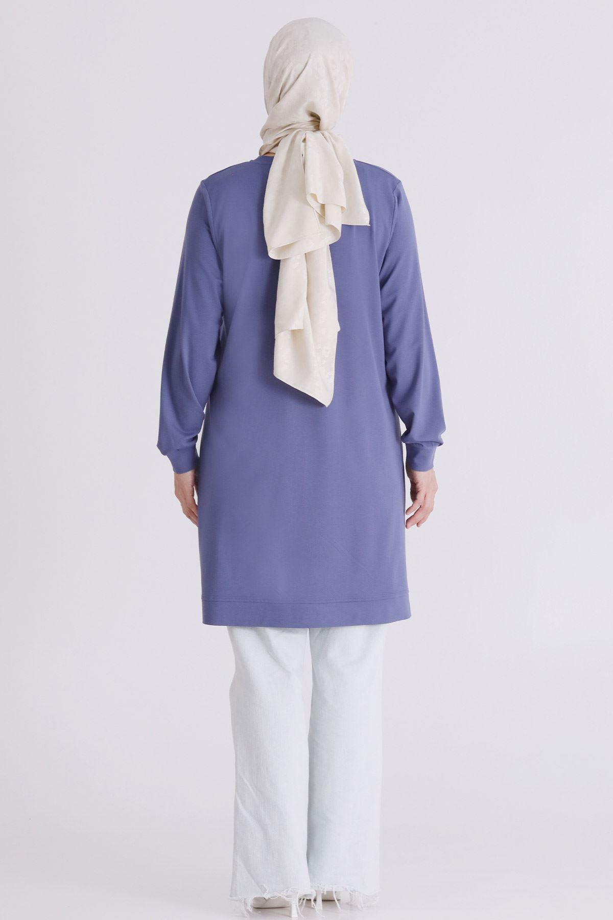 Büyük Beden Tesettür Tunik 20135 Morcivert