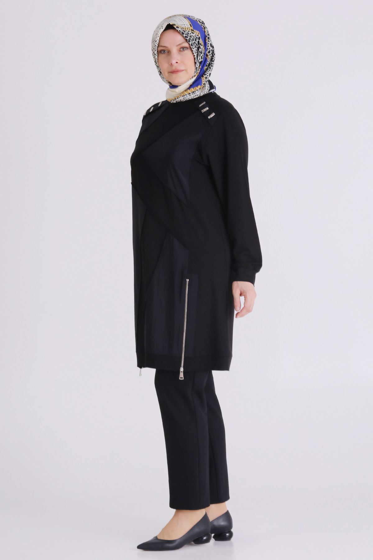 Büyük Beden Tesettür Tunik 20135 Siyah