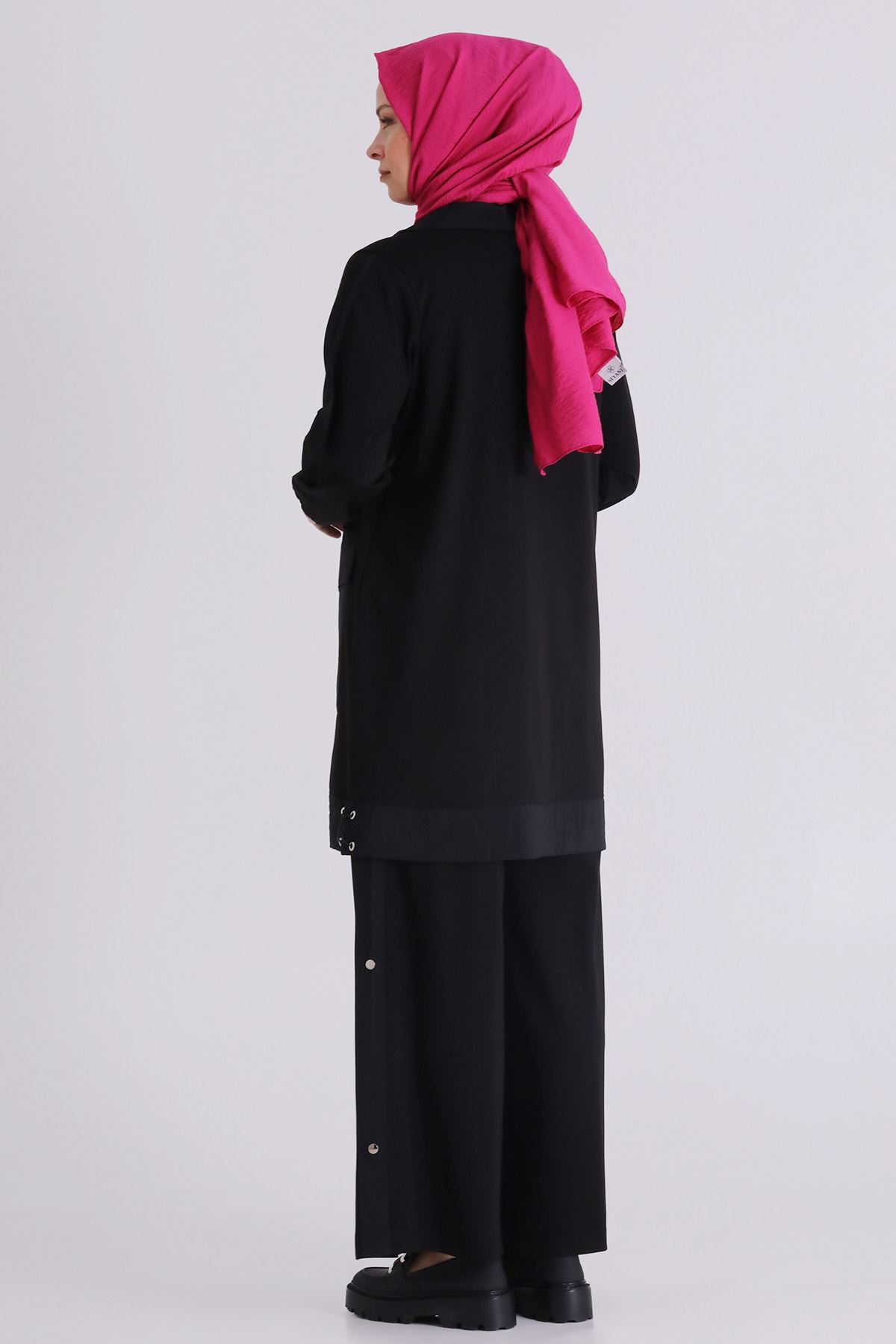 Büyük Beden Tesettür Pantolonlu Takım 35143 Siyah