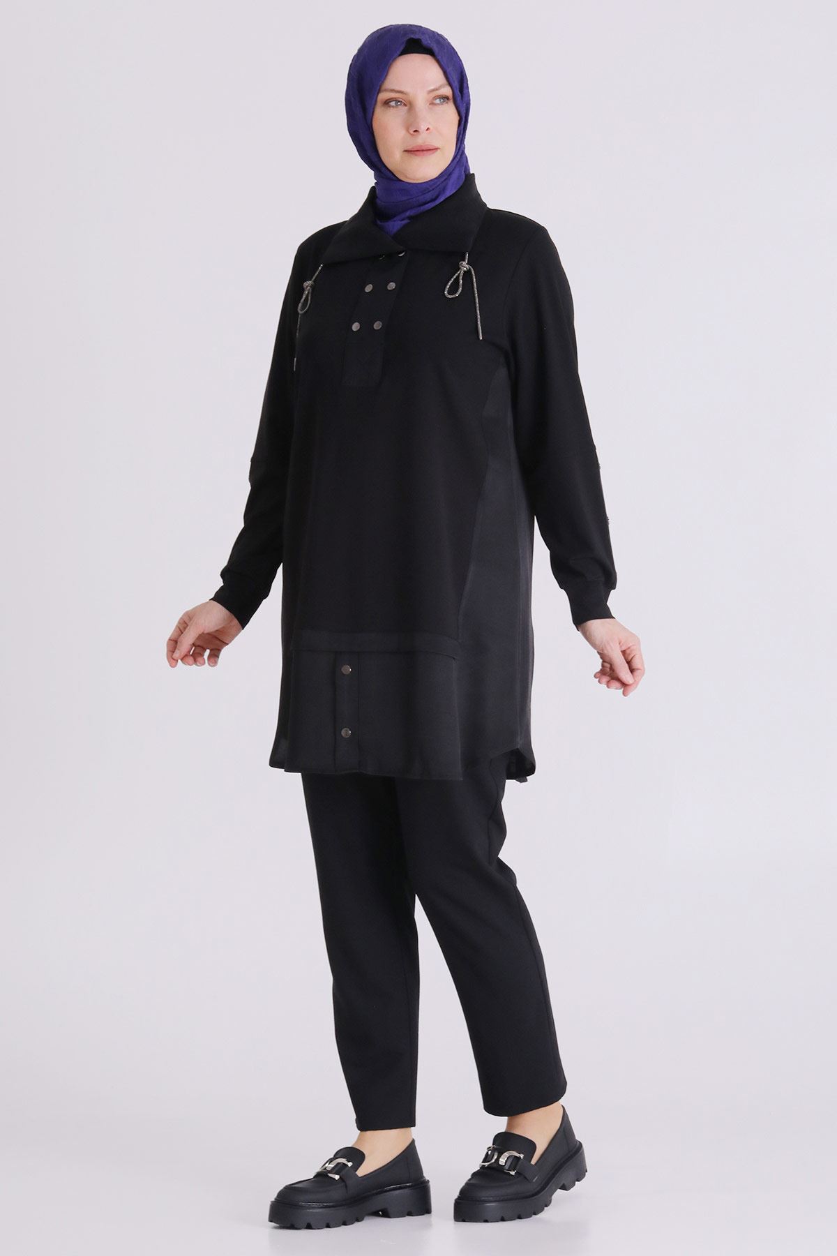 Büyük Beden Tesettür Tunik 20136 Siyah
