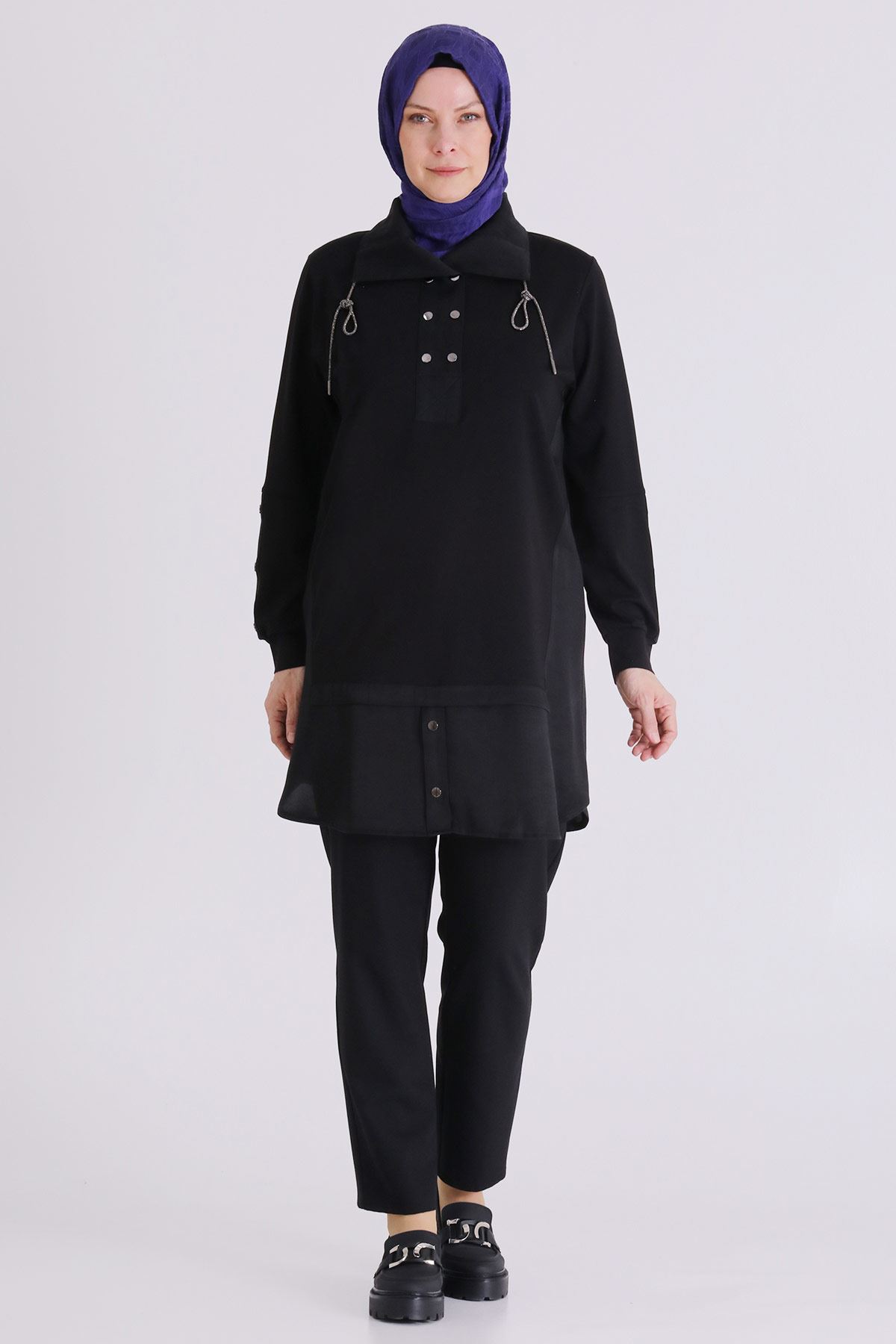 Büyük Beden Tesettür Tunik 20136 Siyah