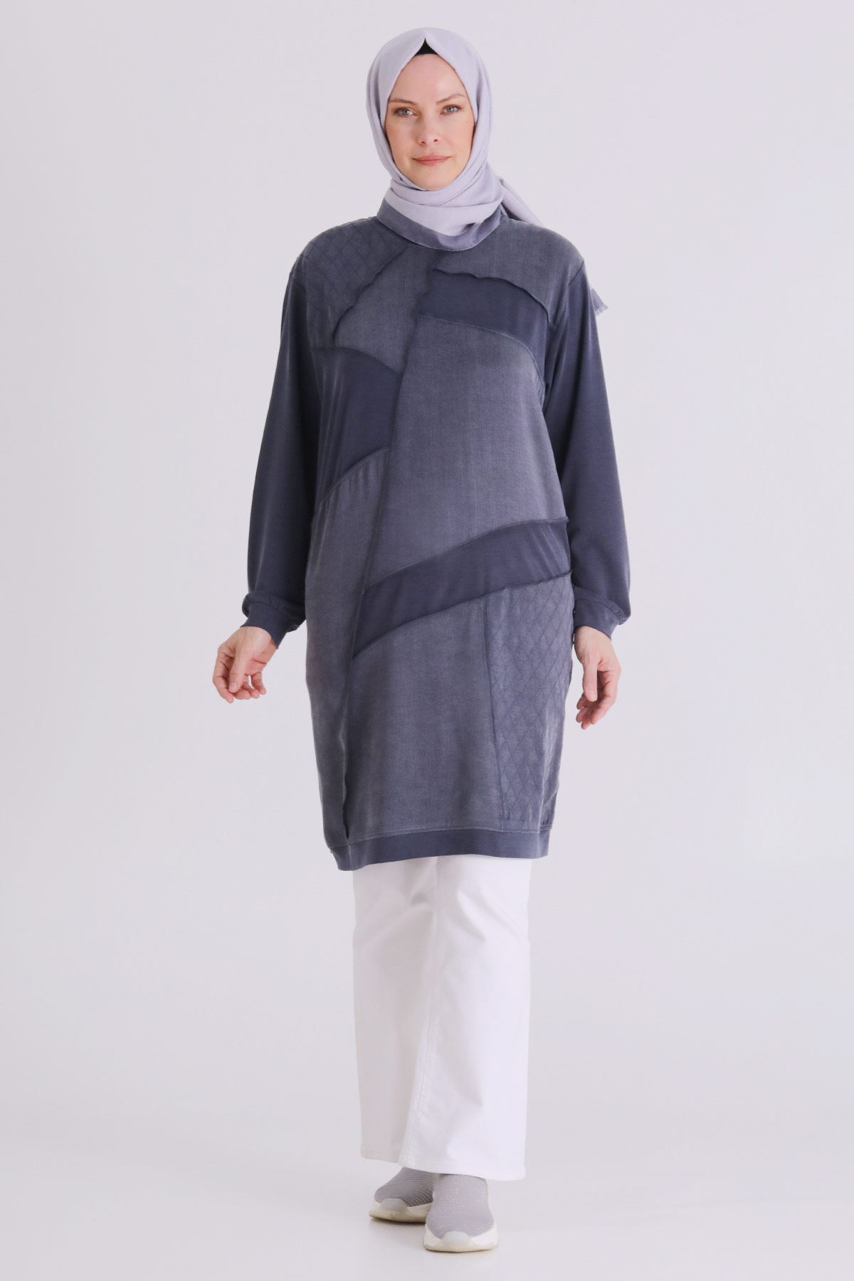 Büyük Beden Tesettür Tunik 20137 Lacivert