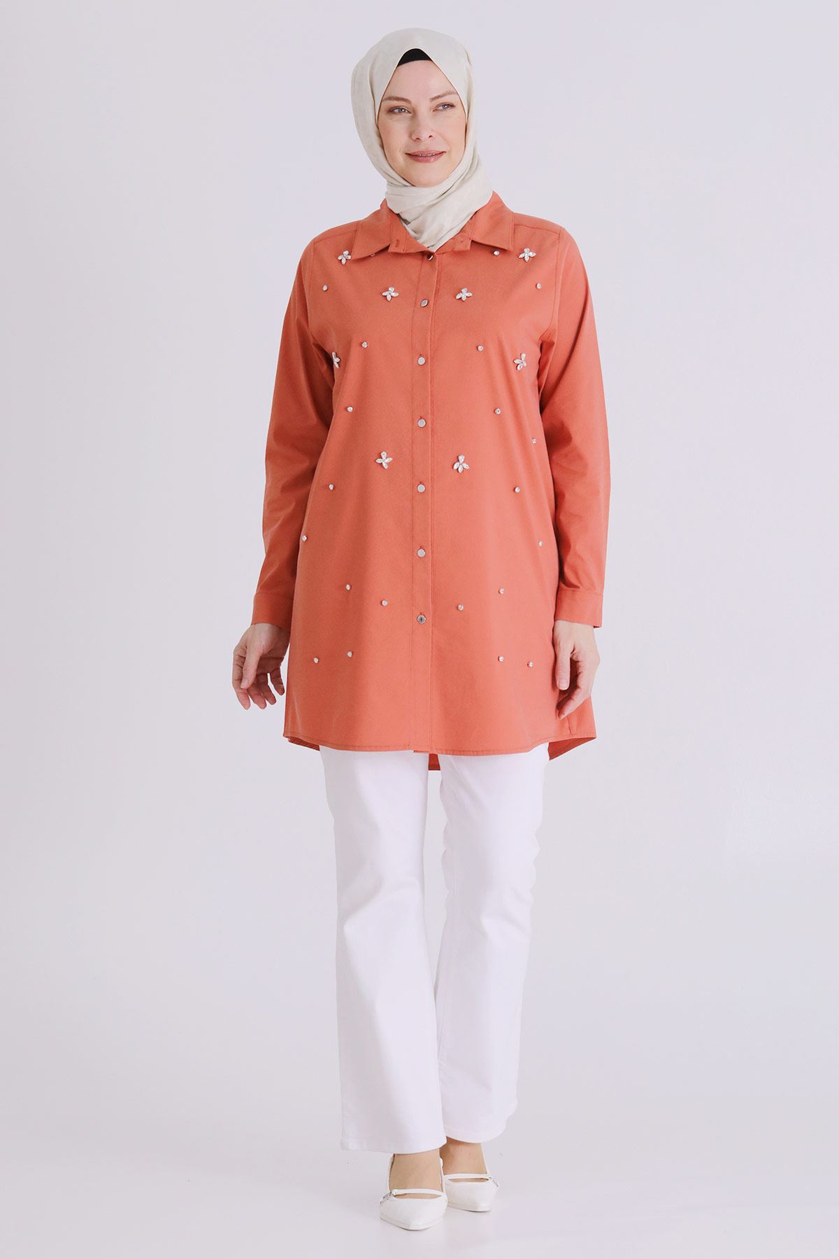 Büyük Beden Tesettür Tunik 2357 Şeftali