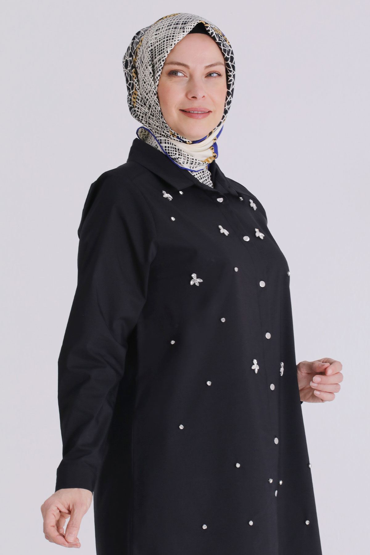 Büyük Beden Tesettür Tunik 2357 Siyah