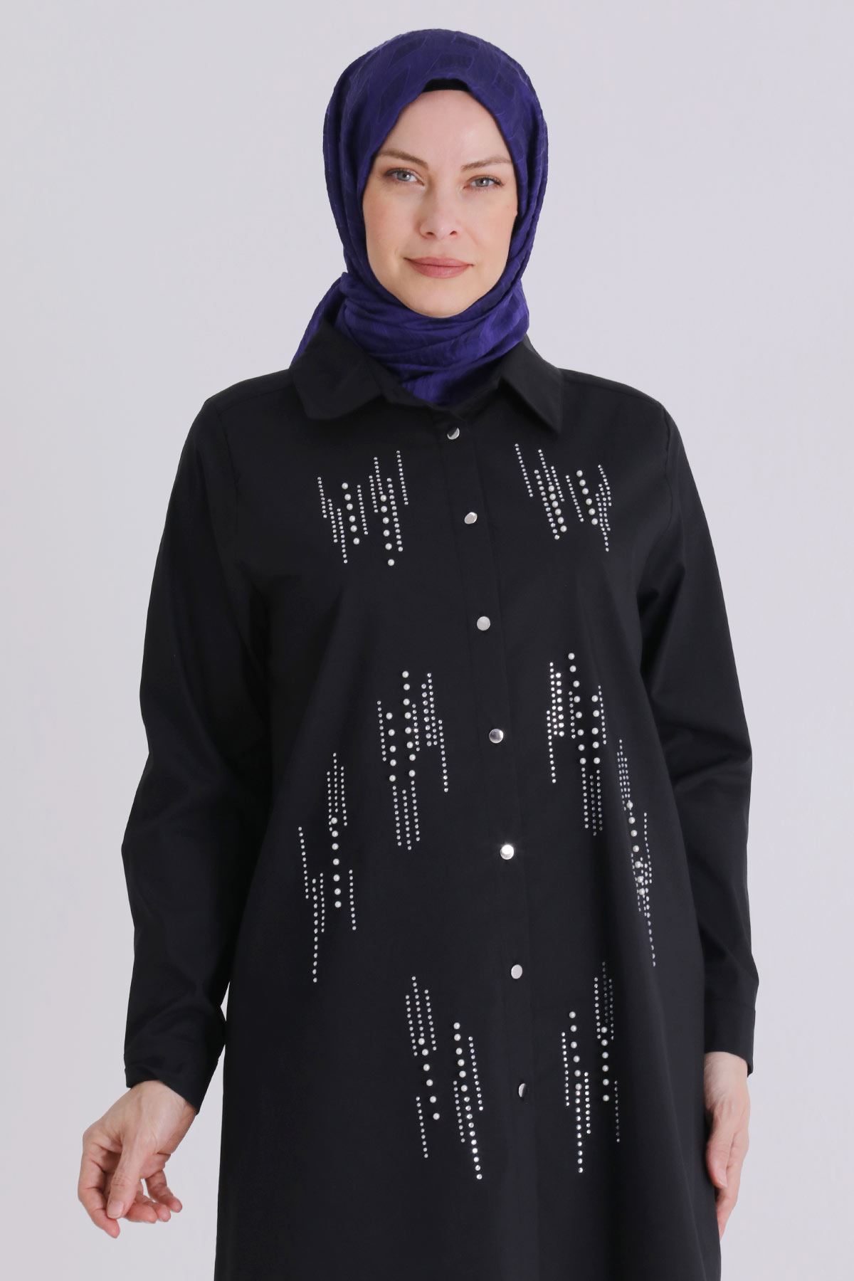 Büyük Beden Tesettür Tunik 2358 Siyah