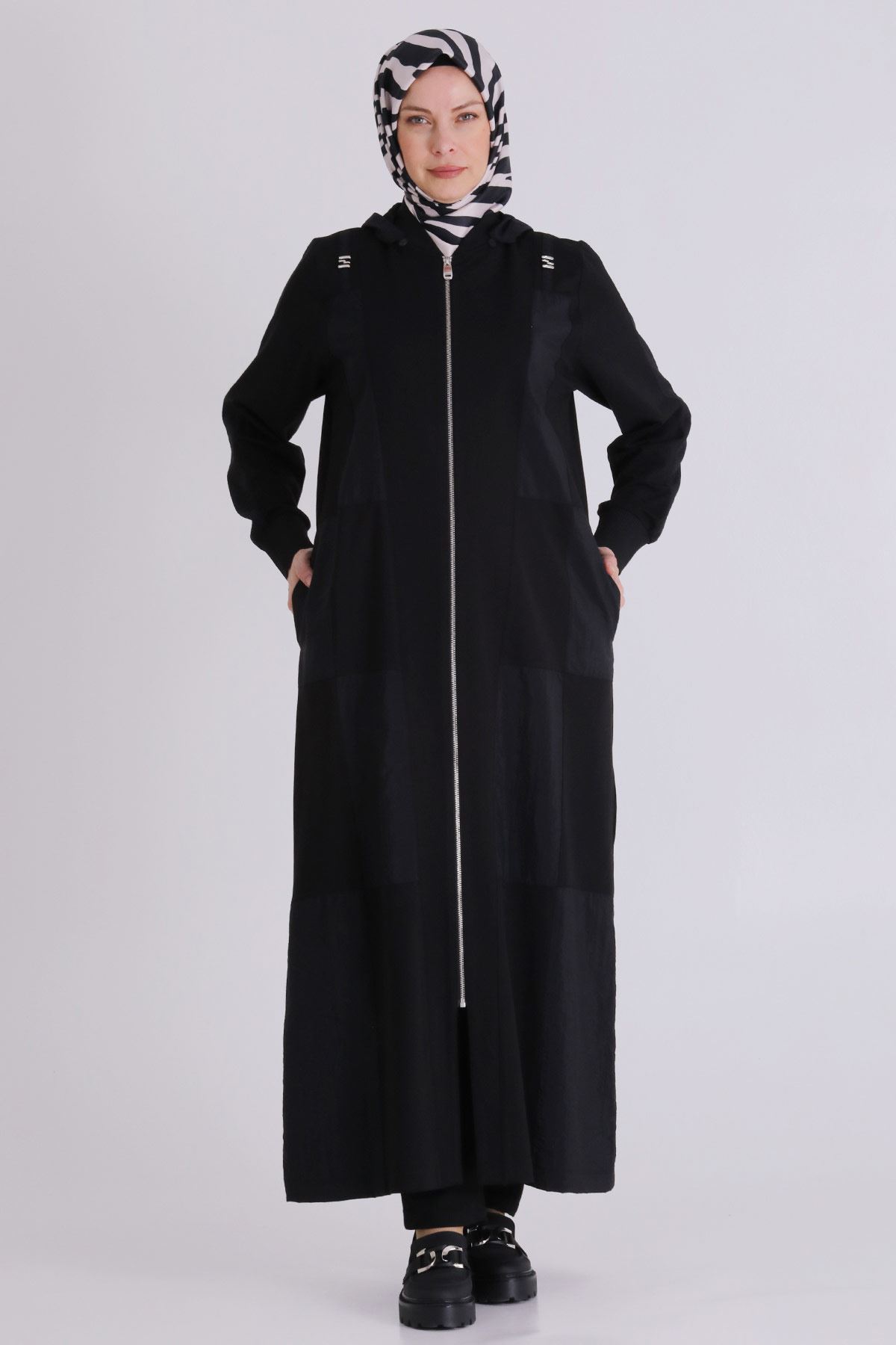 Büyük Beden Tesettür Ferace 28081 Siyah