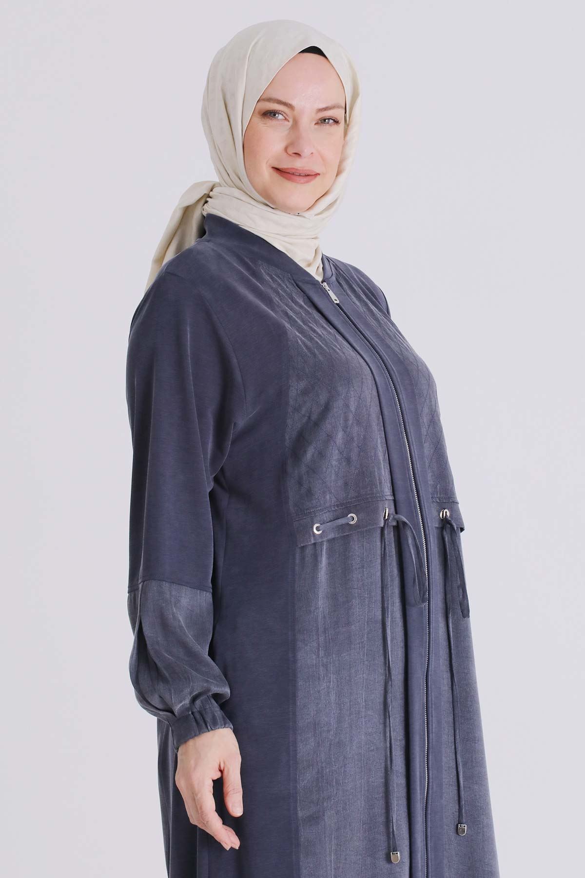 Büyük Beden Tesettür Ferace 28082 Lacivert