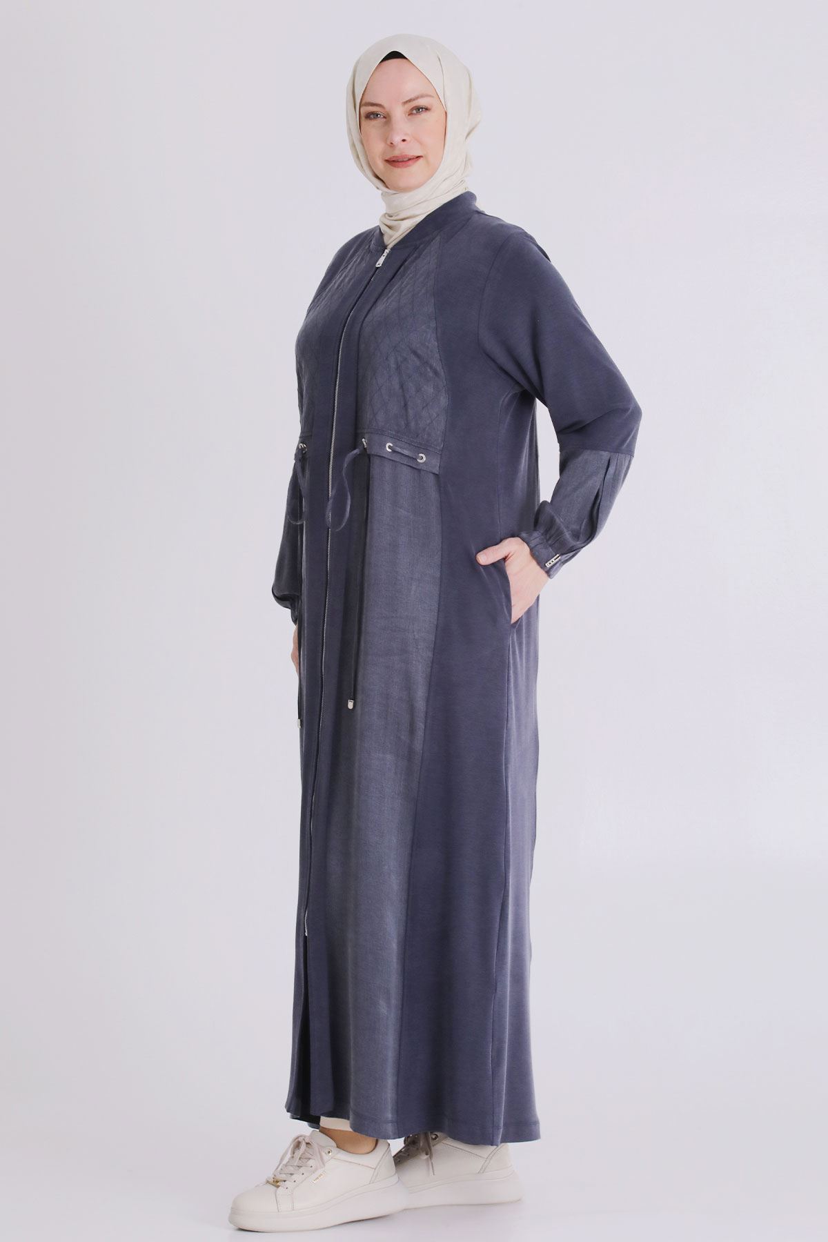 Büyük Beden Tesettür Ferace 28082 Lacivert