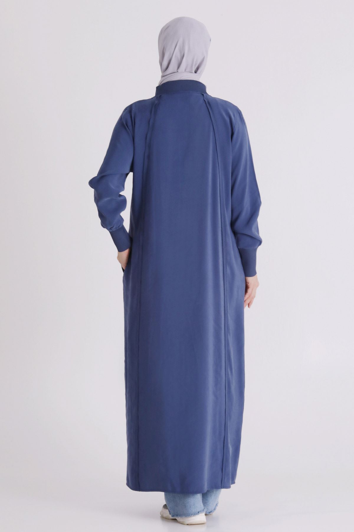 Büyük Beden Tesettür Ferace 2828 İndigo