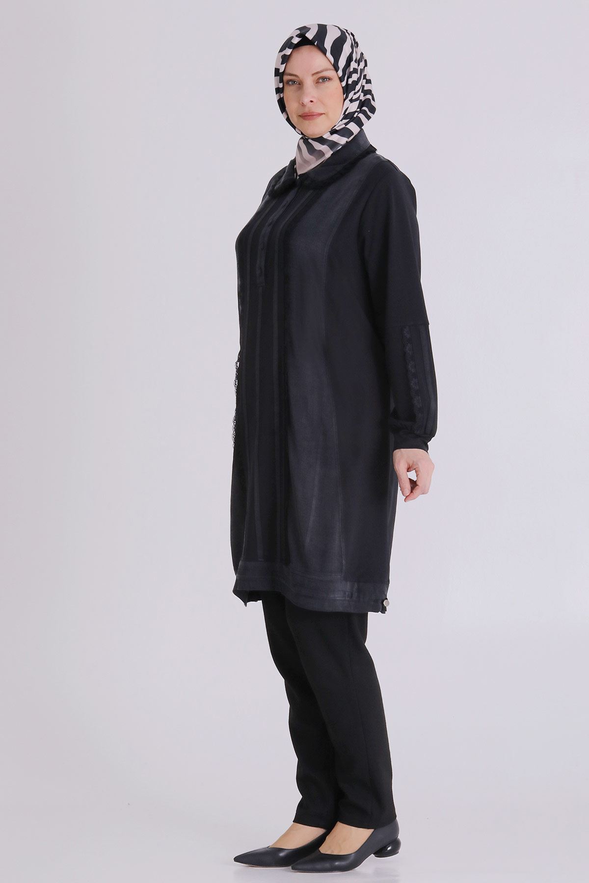 Büyük Beden Tesettür Tunik 20138 Siyah