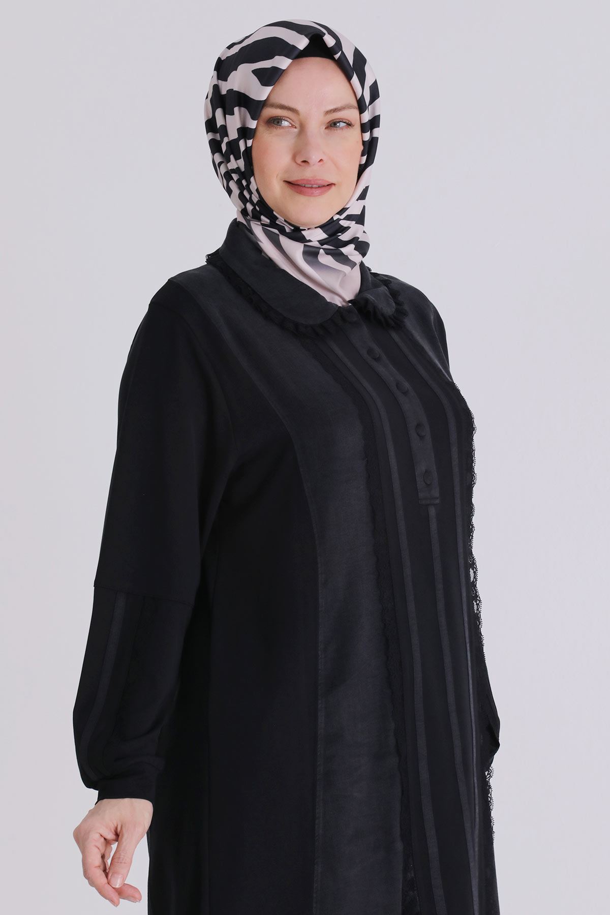 Büyük Beden Tesettür Tunik 20138 Siyah