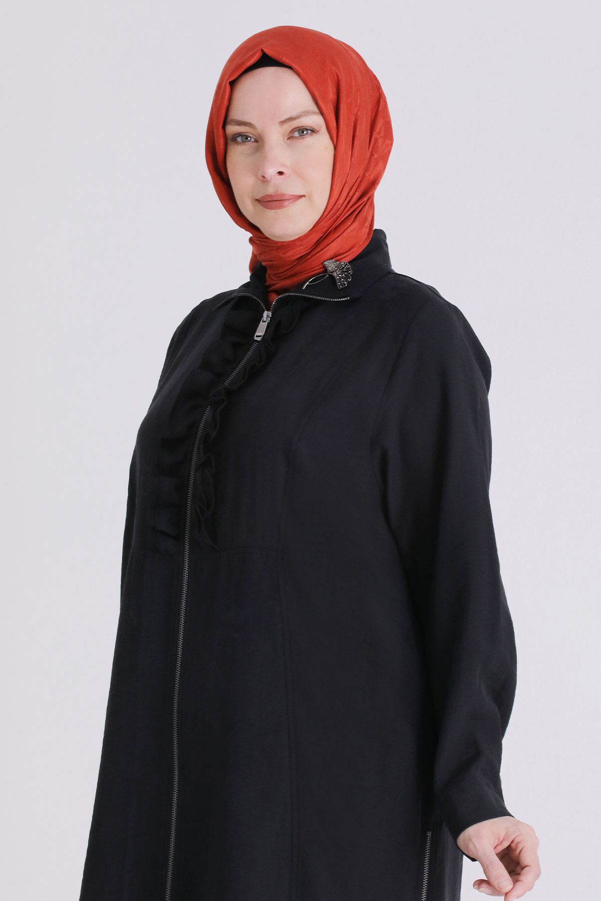 Büyük Beden Tesettür Pantolonlu Takım 35146 Siyah