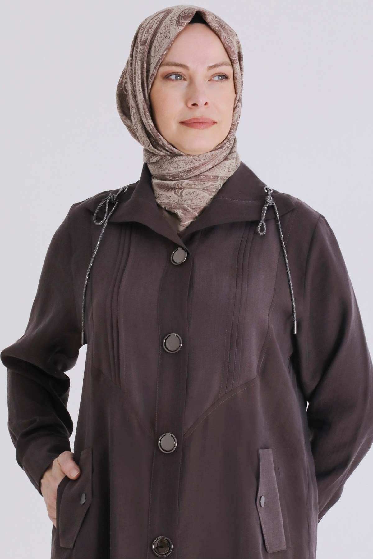 Büyük Beden Tesettür Kap 25144 Kakao