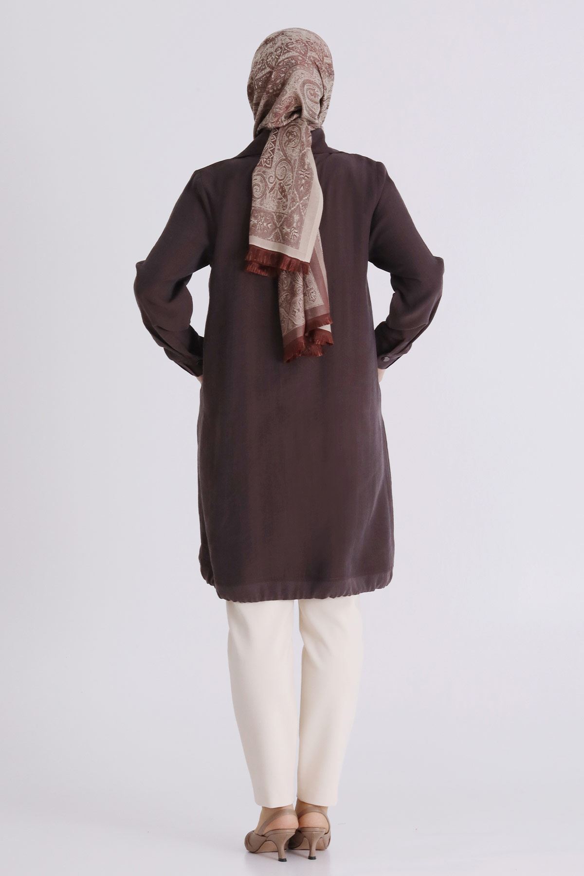 Büyük Beden Tesettür Kap 25144 Kakao