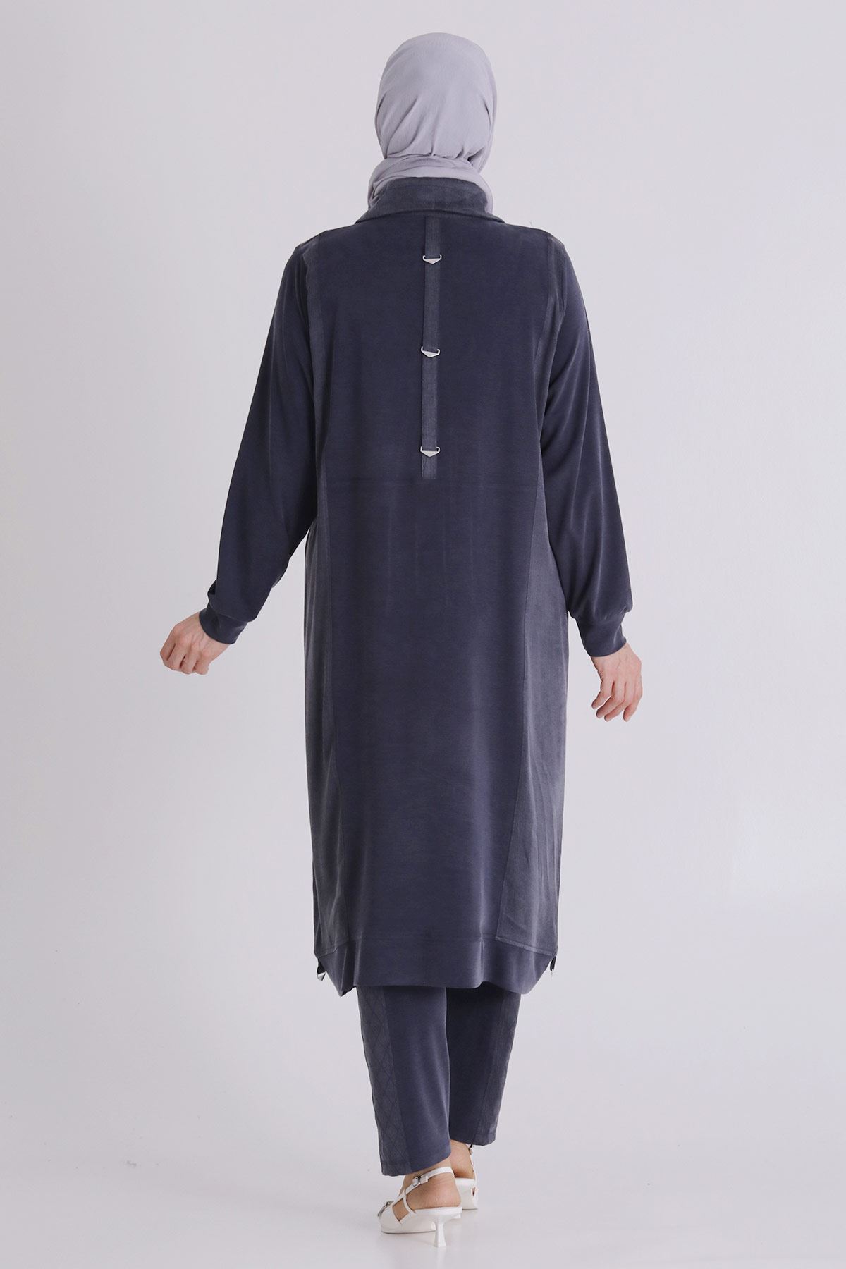 Büyük Beden Tesettür Pantolonlu Takım 35145 Lacivert