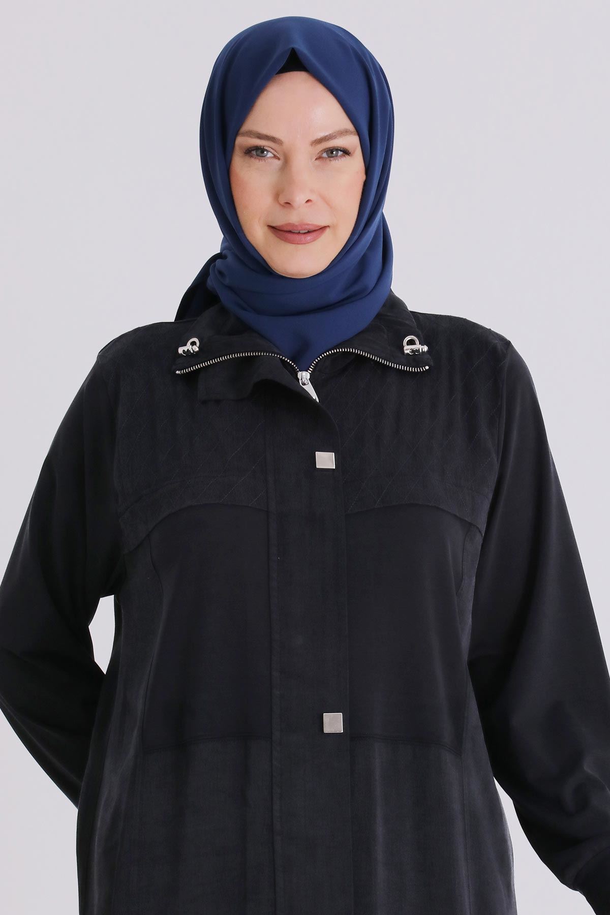 Büyük Beden Tesettür Pantolonlu Takım 35145 Siyah