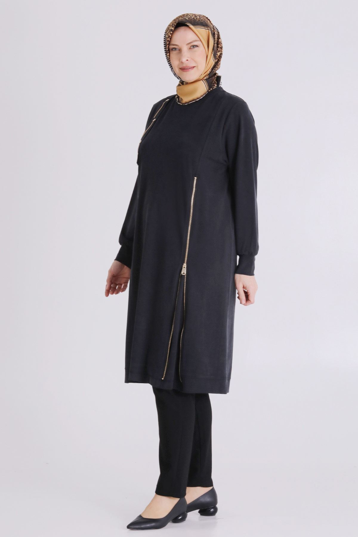 Büyük Beden Tesettür Tunik 20139 Siyah
