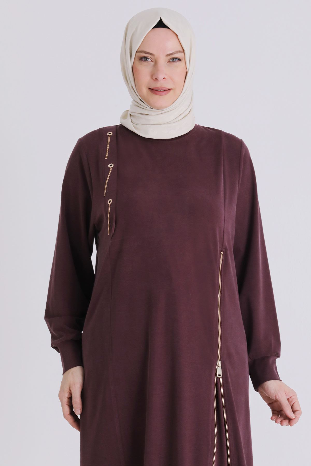 Büyük Beden Tesettür Tunik 20139 Vişne