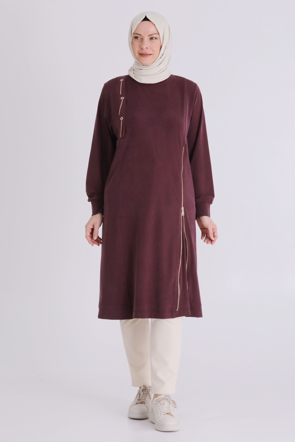 Büyük Beden Tesettür Tunik 20139 Vişne