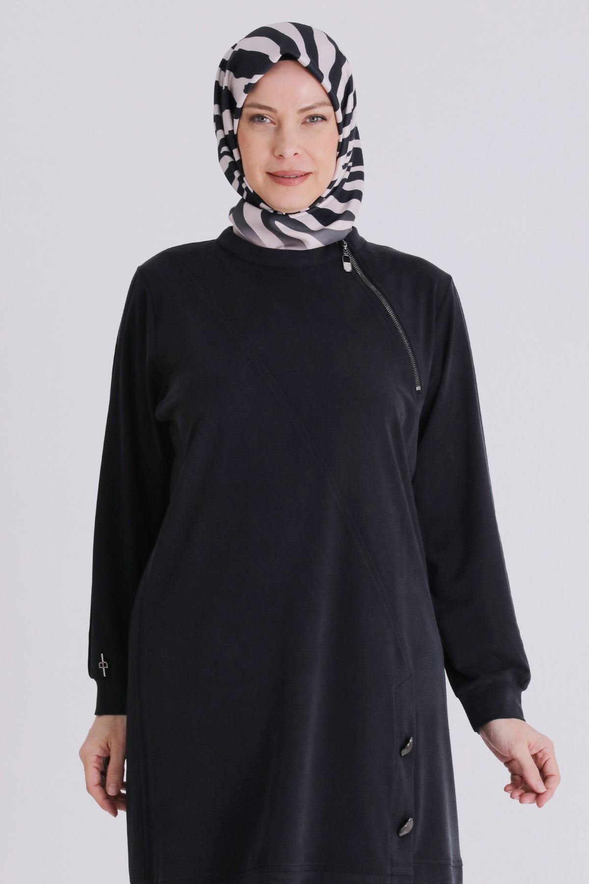 Büyük Beden Tesettür Tunik 20140 Siyah