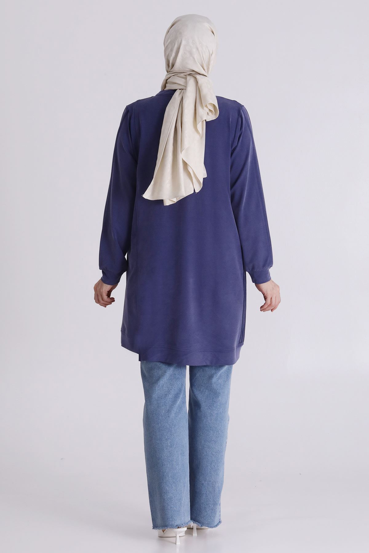 Büyük Beden Tesettür Tunik 20140 İndigo
