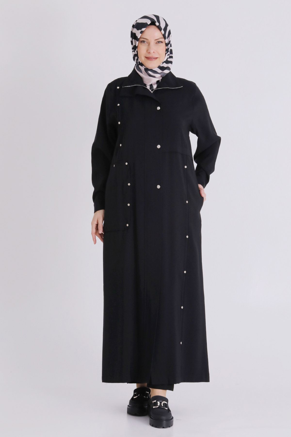 Büyük Beden Tesettür Ferace 28079 Siyah
