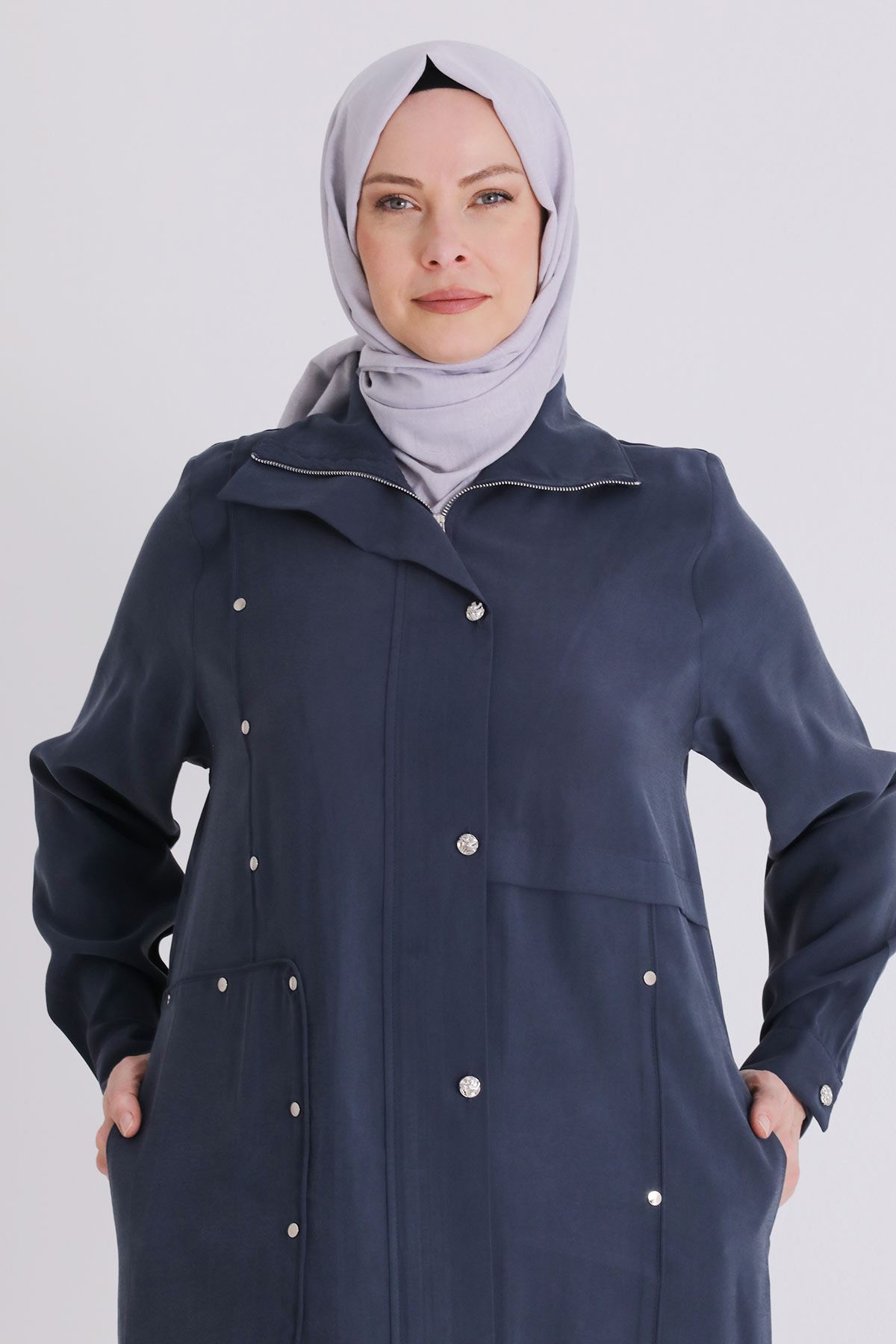 Büyük Beden Tesettür Ferace 28079 Lacivert