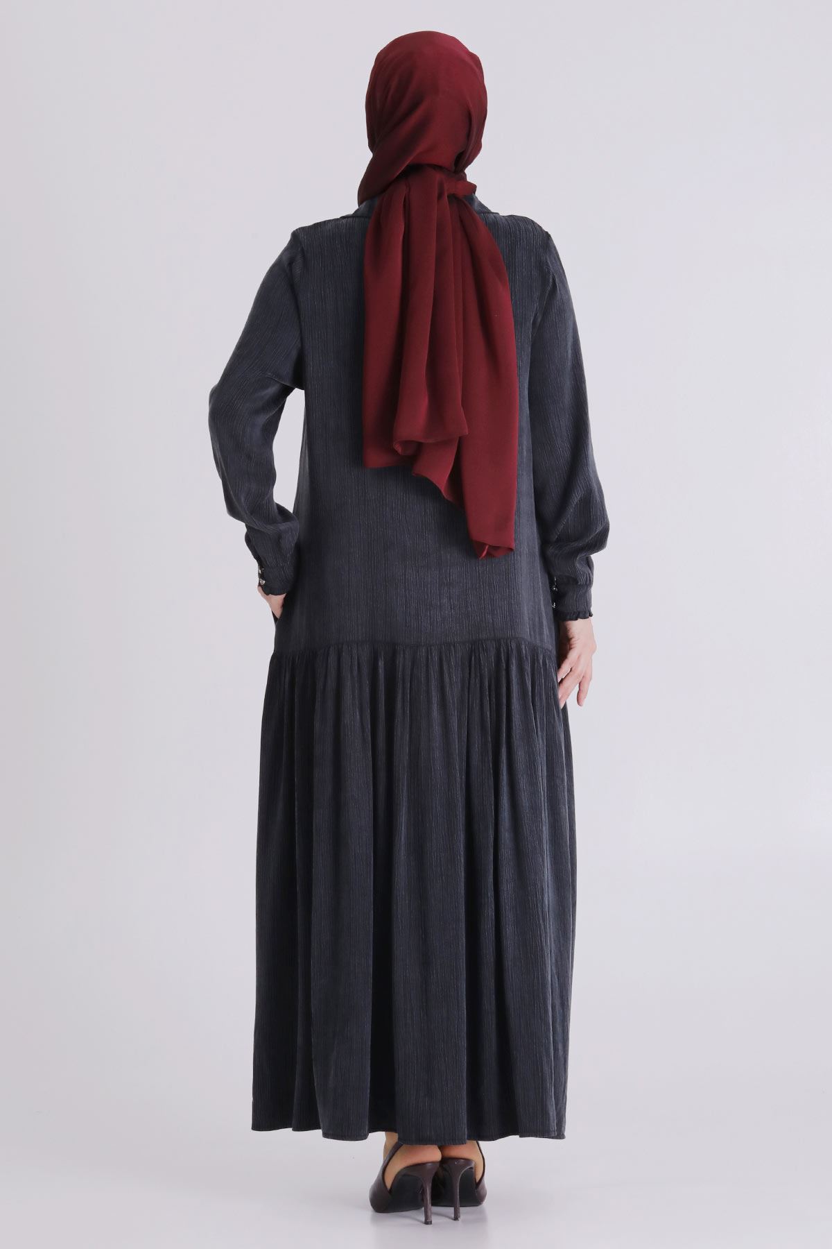 Büyük Beden Tesettür Elbise 75009 Siyah