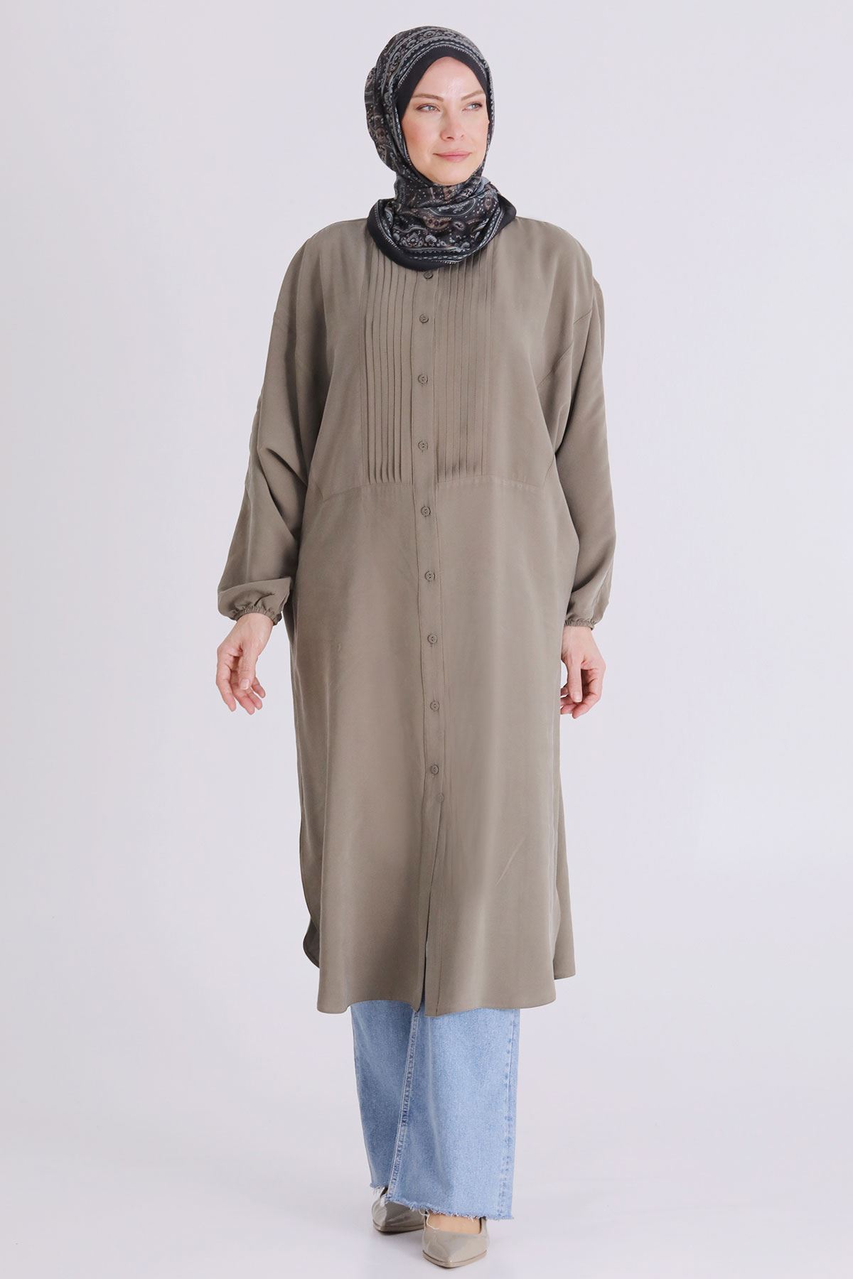 Büyük Beden Tesettür Tunik 2356 Haki