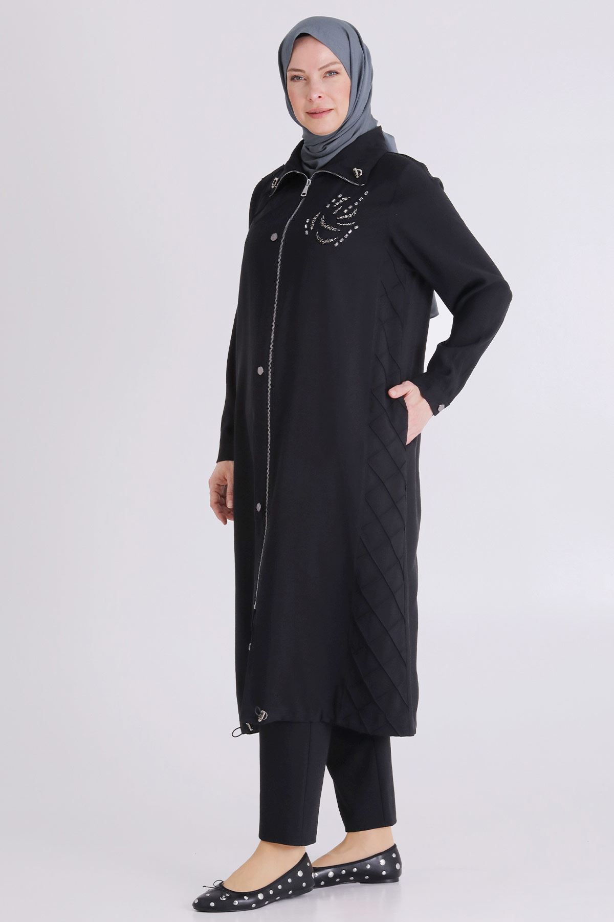 Büyük Beden Tesettür Kap 25146 Siyah