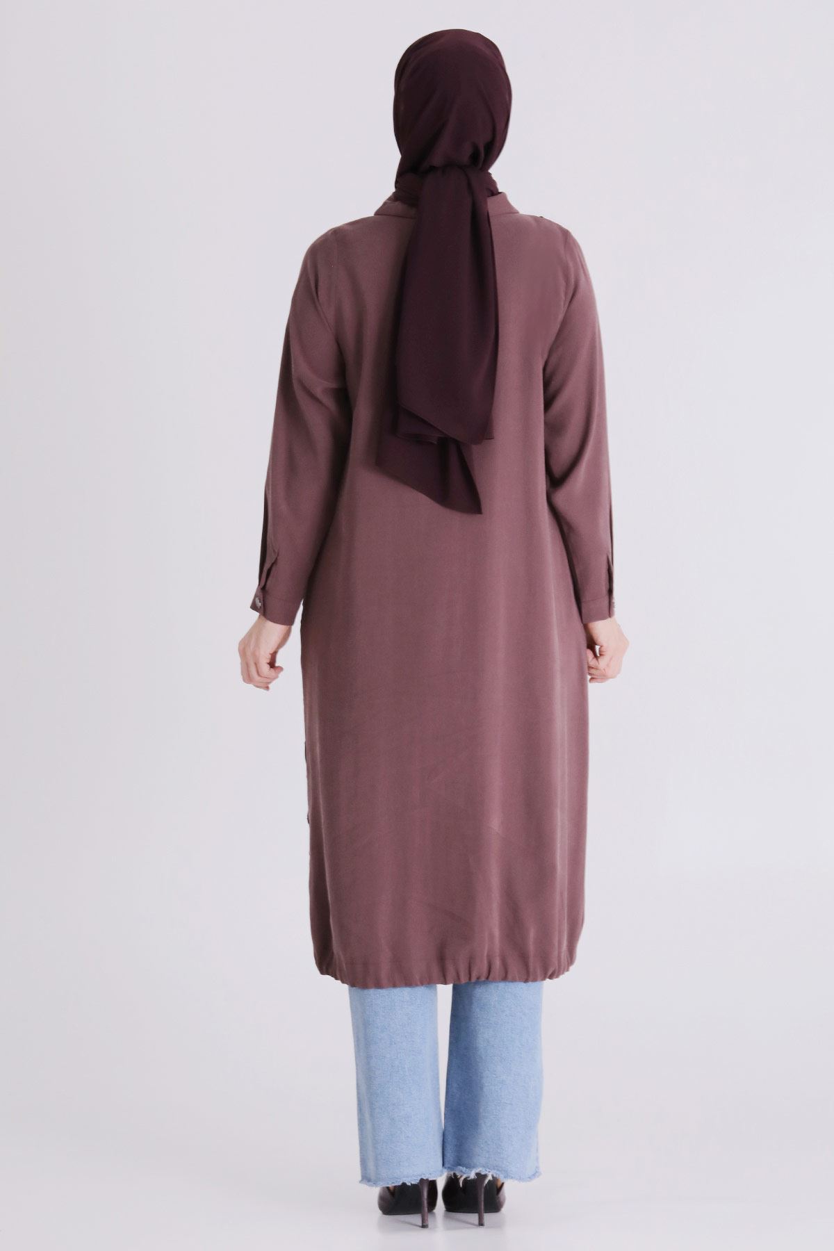 Büyük Beden Tesettür Kap 25146 Soft Mürdüm