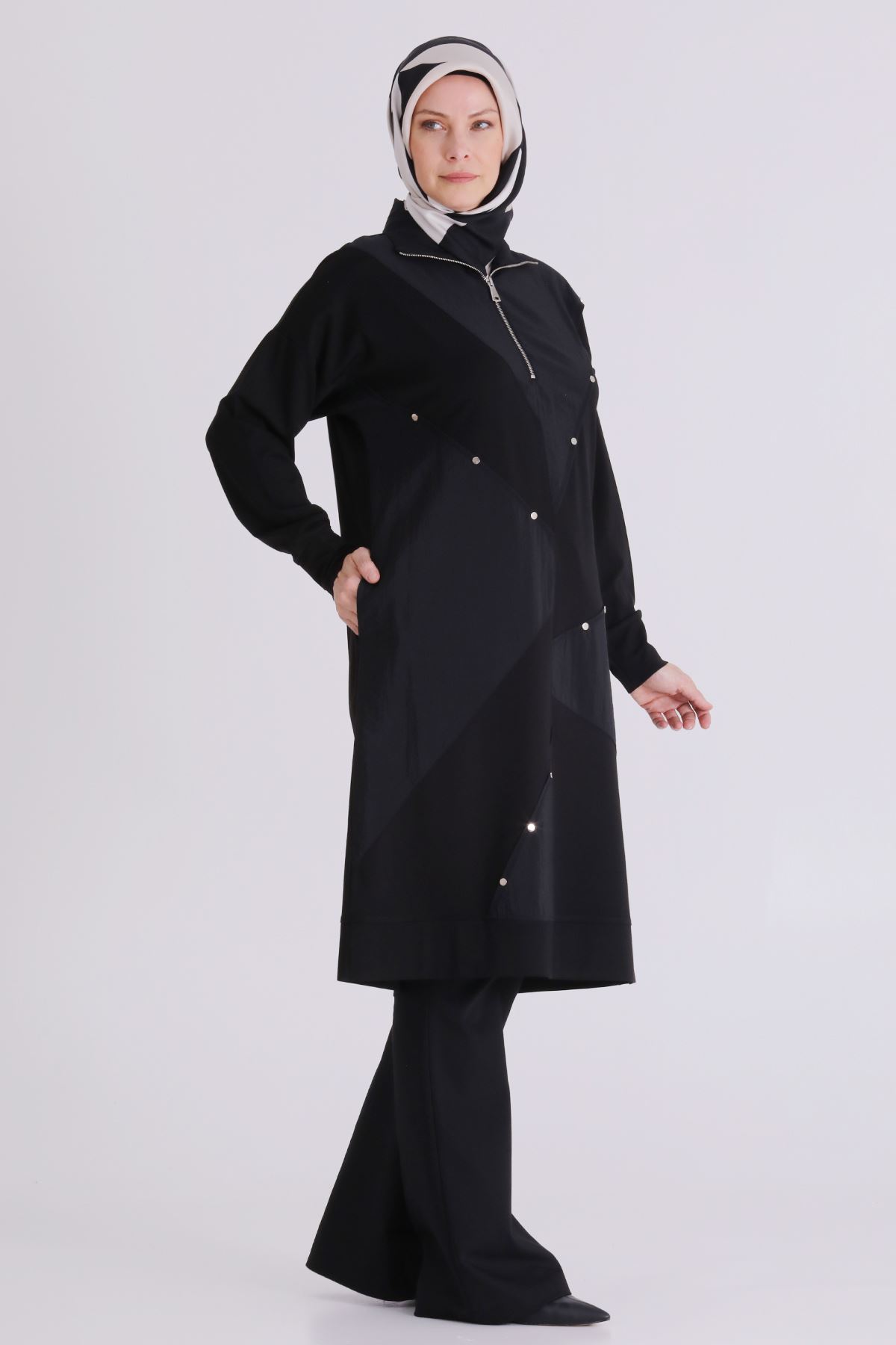 Büyük Beden Tesettür Tunik 20134 Siyah