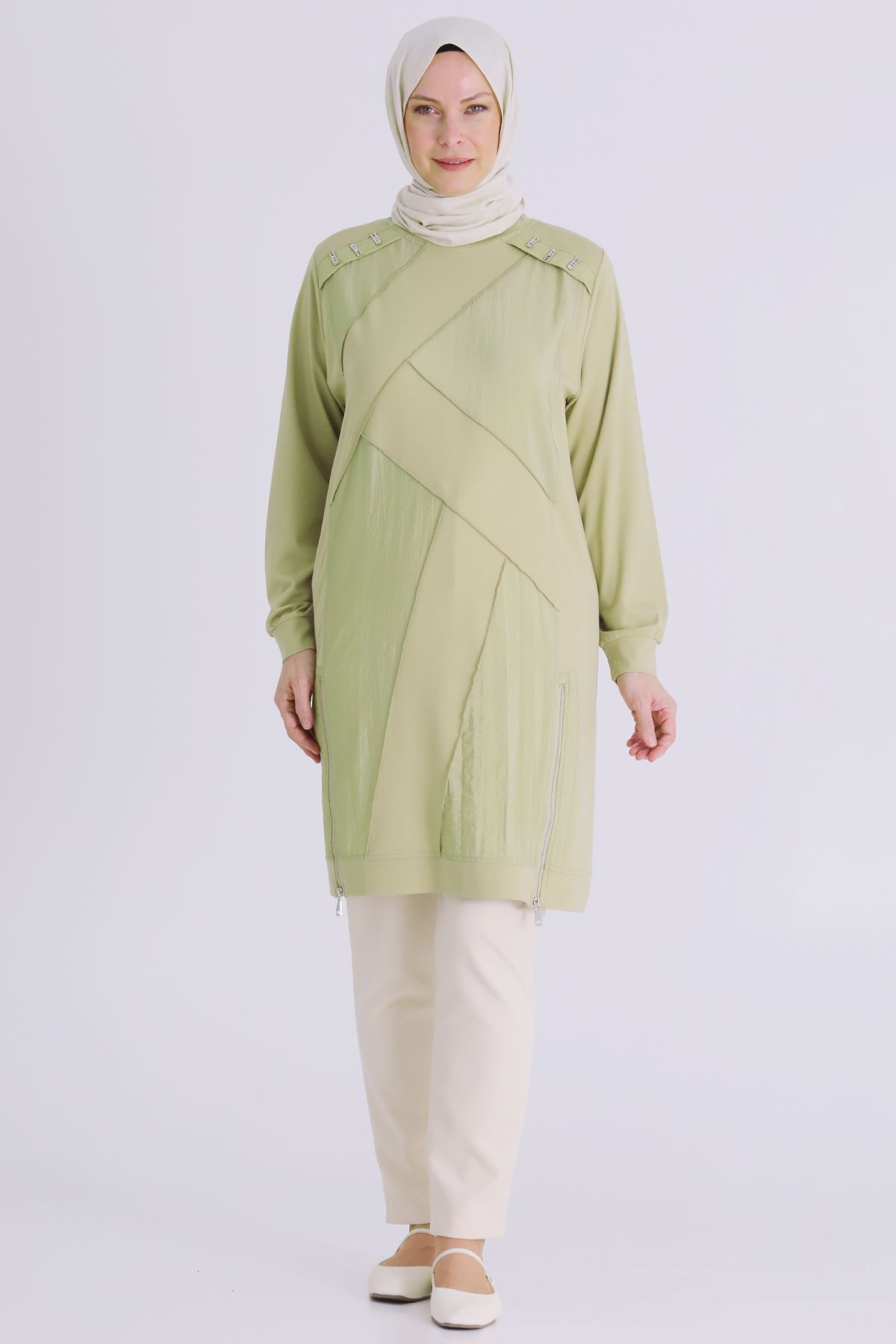 Büyük Beden Tesettür Tunik 20135 Ihlamur