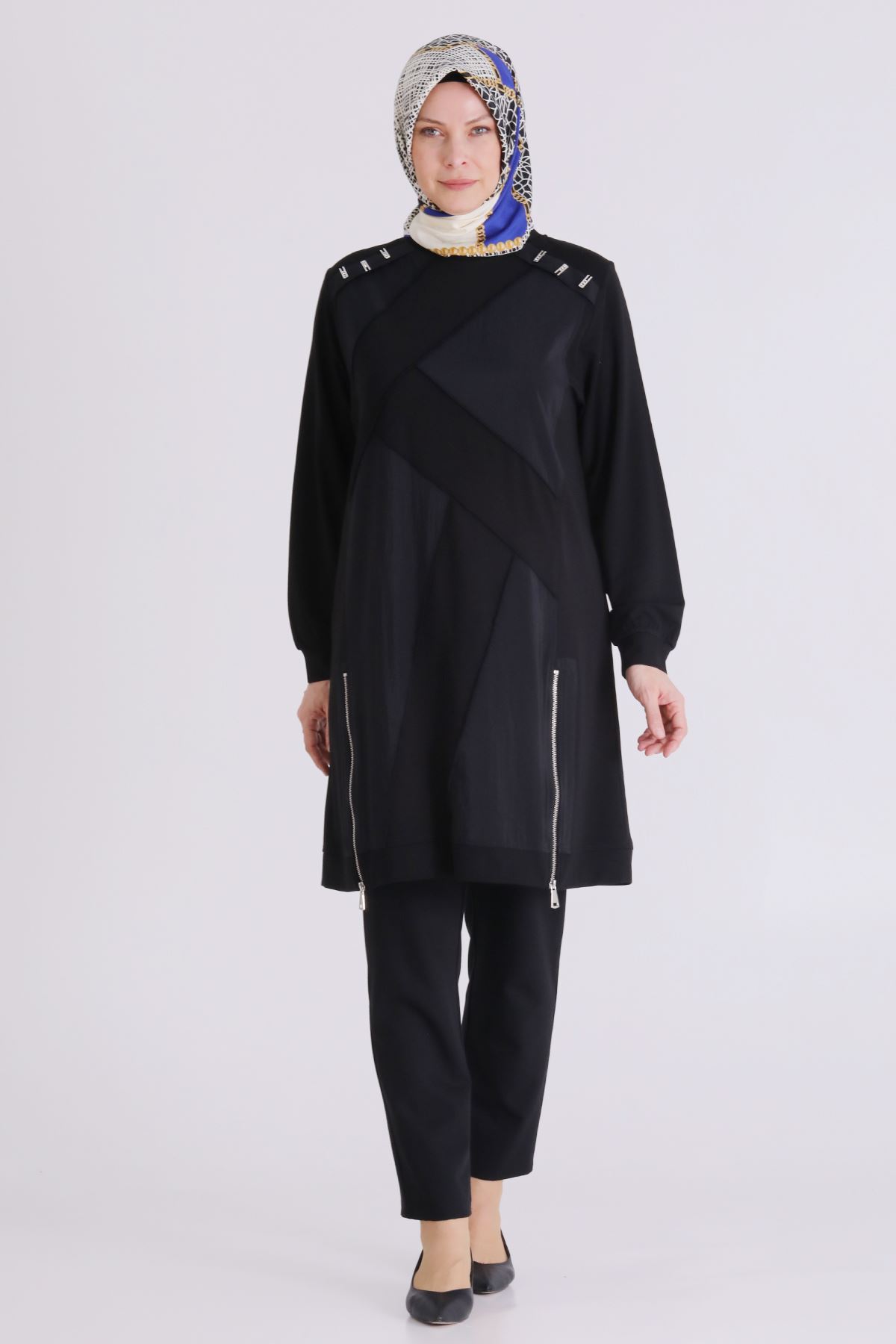 Büyük Beden Tesettür Tunik 20135 Siyah