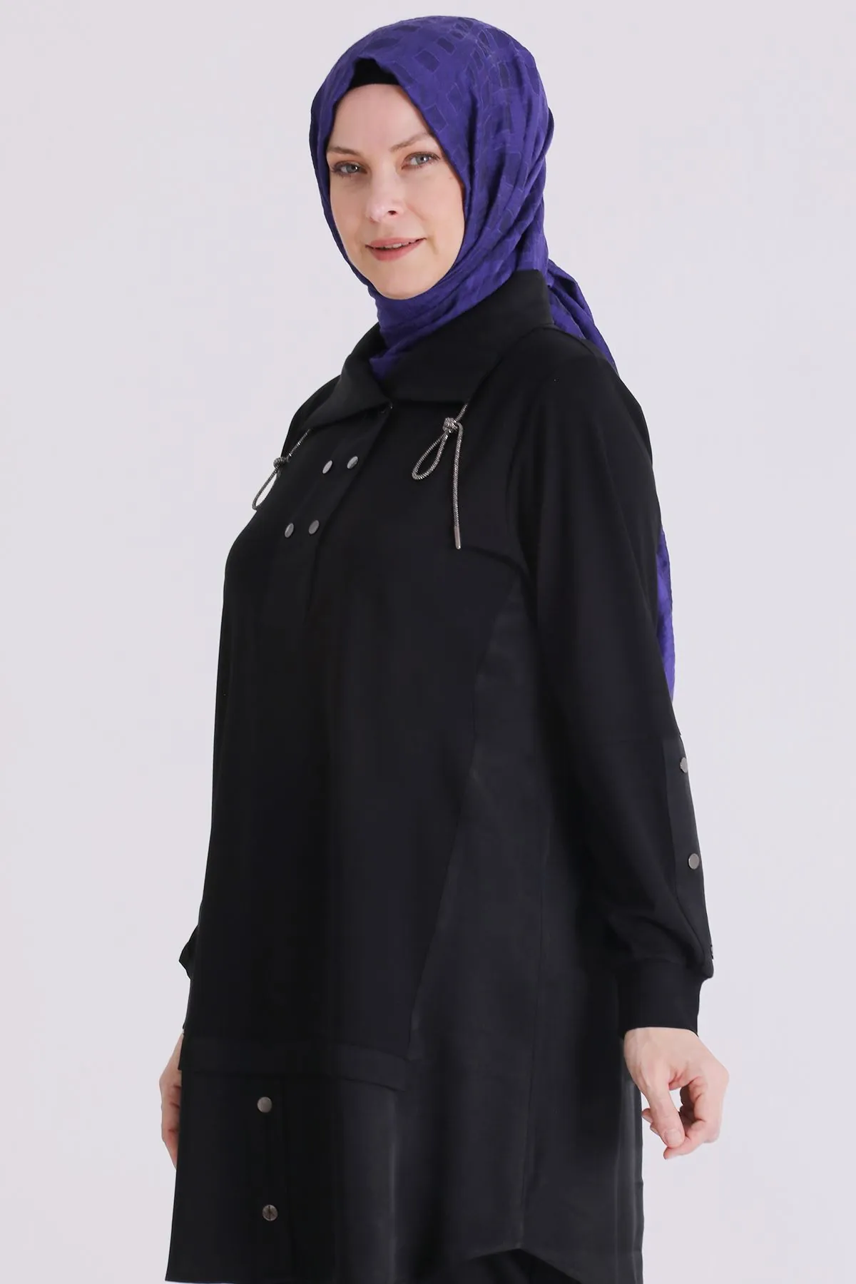 Büyük Beden Tesettür Tunik 20136 Siyah