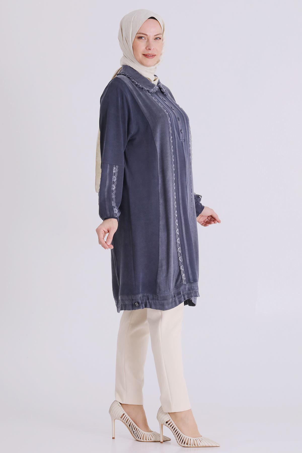 Büyük Beden Tesettür Tunik 20138 Lacivert