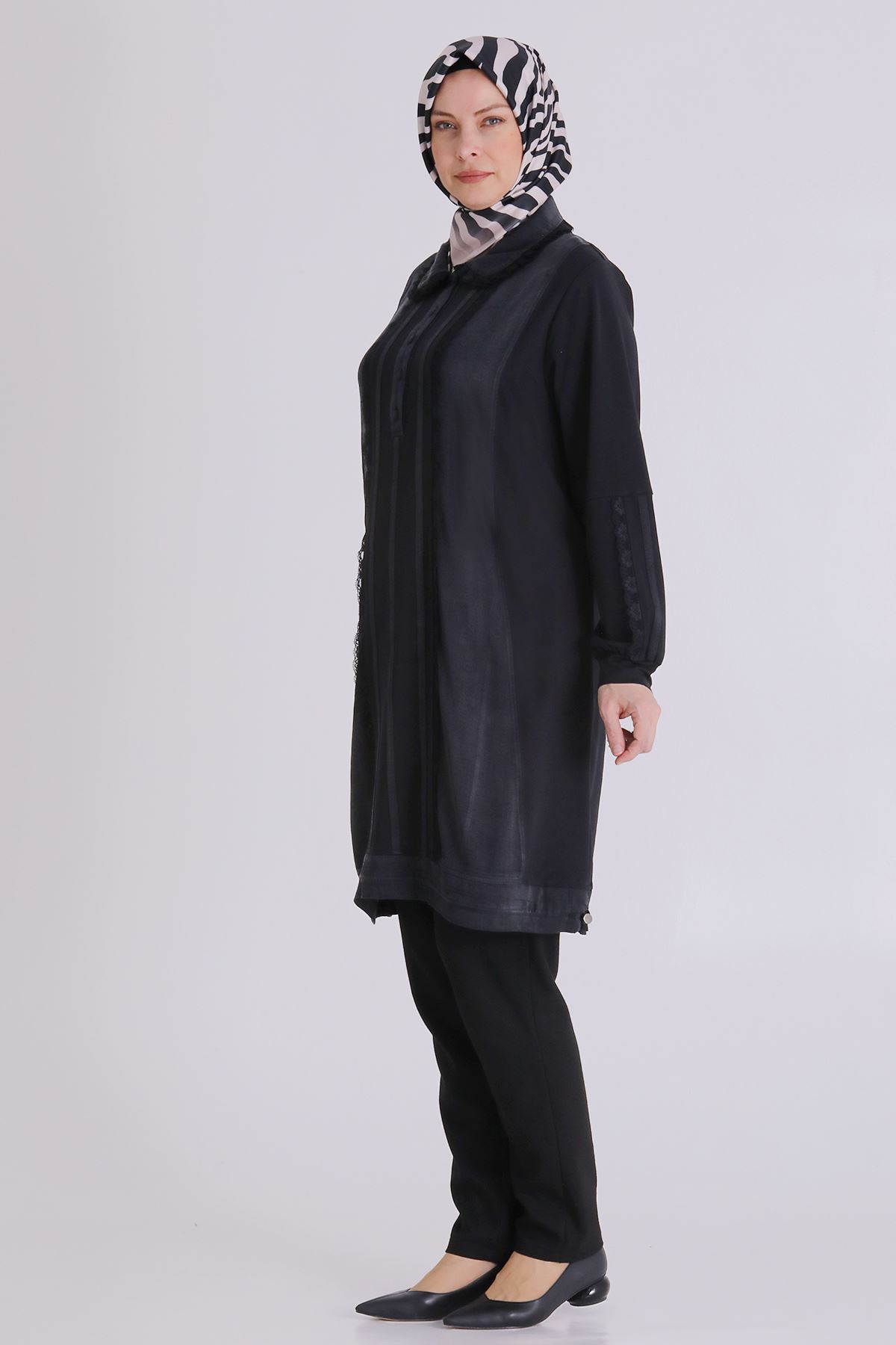 Büyük Beden Tesettür Tunik 20138 Siyah
