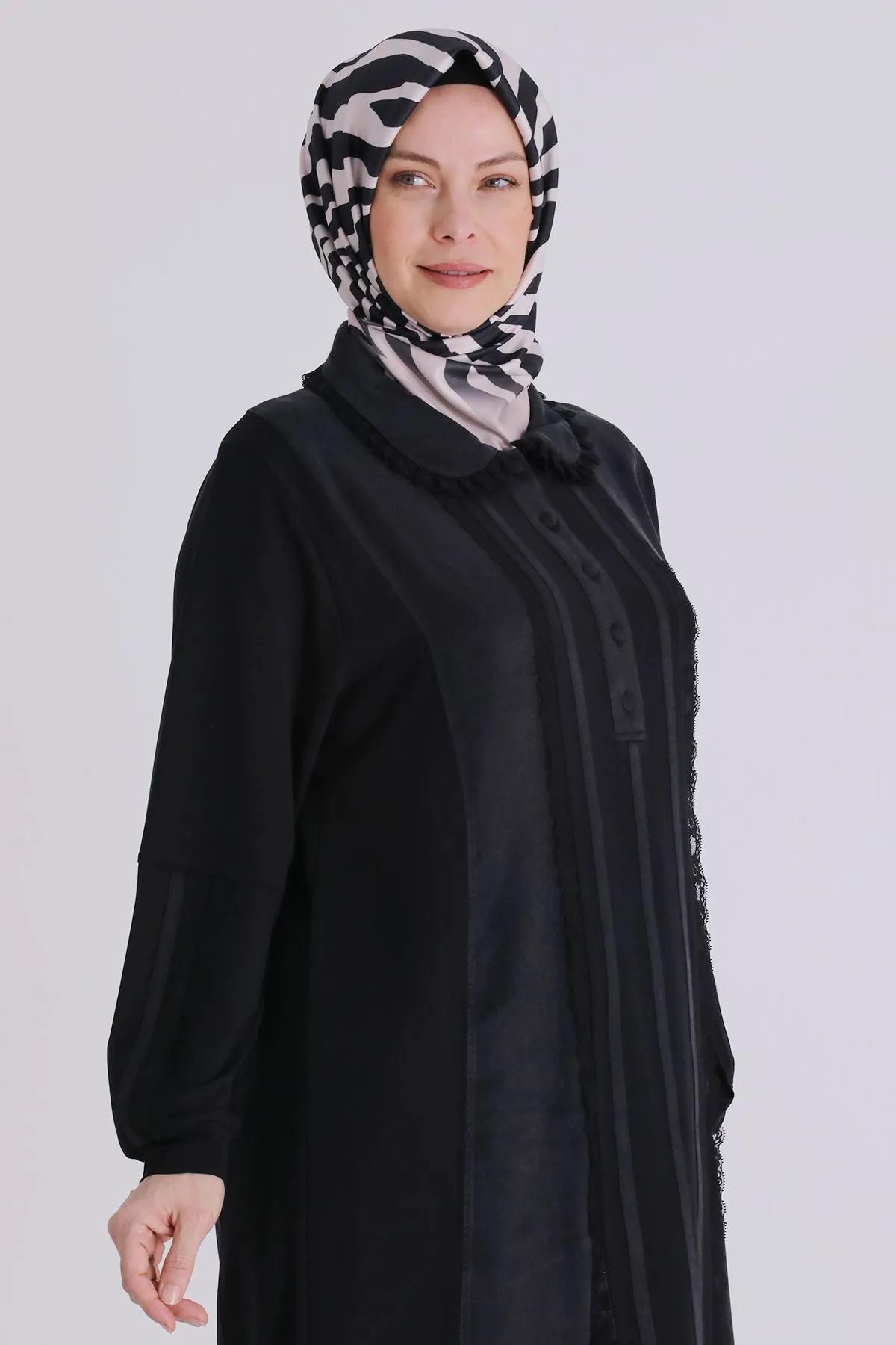 Büyük Beden Tesettür Tunik 20138 Siyah