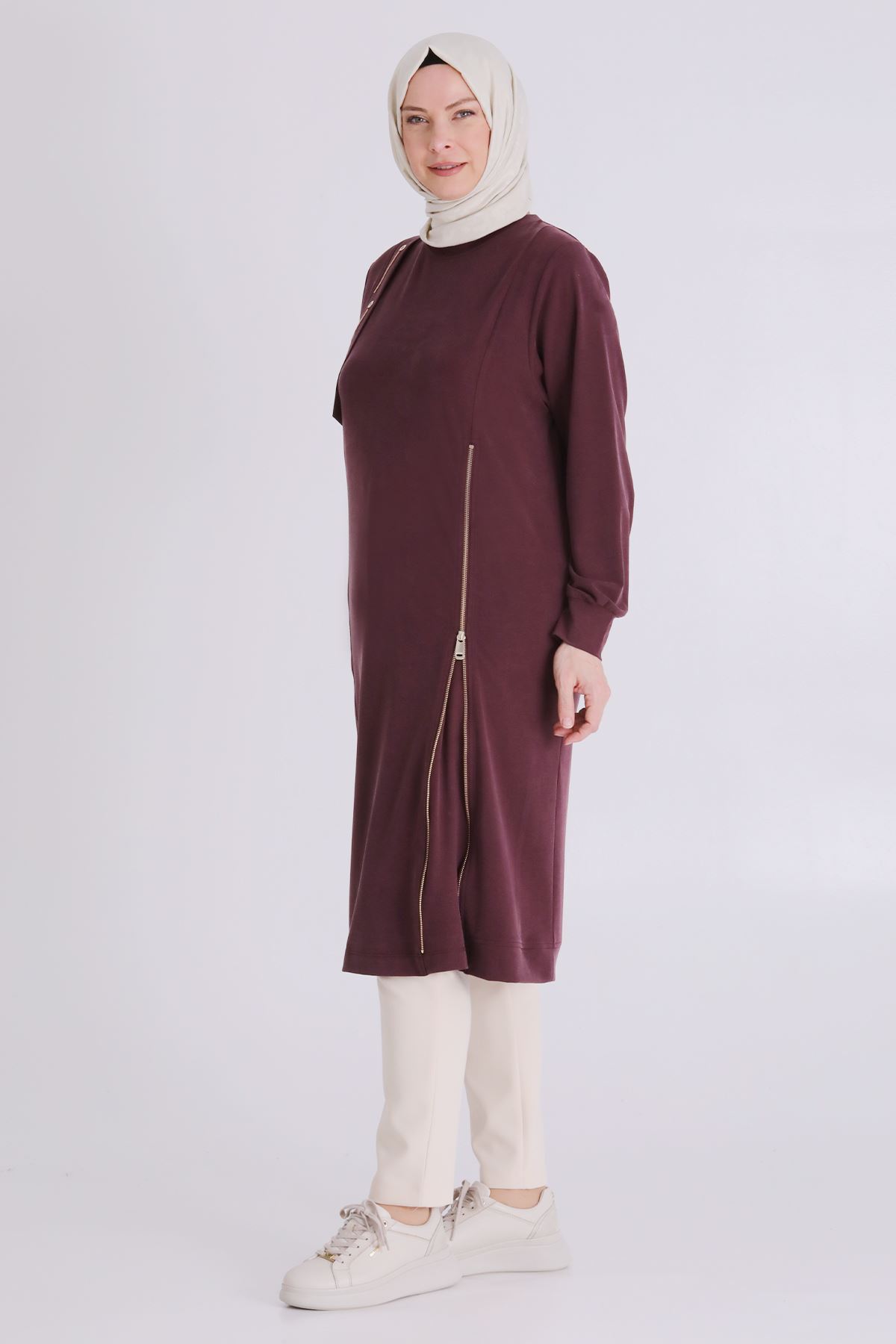 Büyük Beden Tesettür Tunik 20139 Vişne