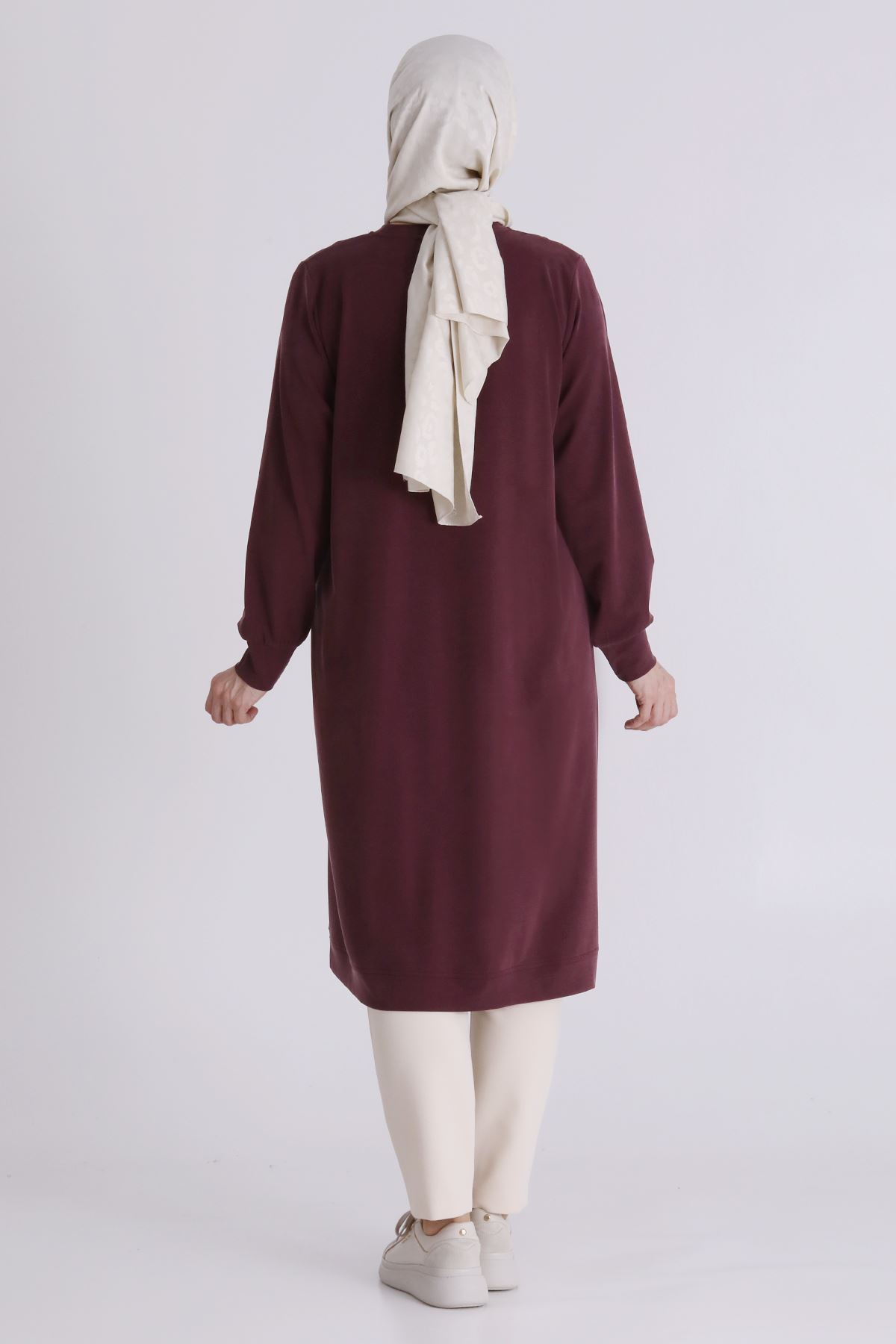 Büyük Beden Tesettür Tunik 20139 Vişne