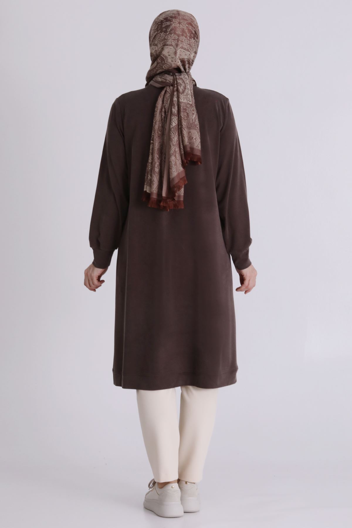 Büyük Beden Tesettür Tunik 20139 Kahve