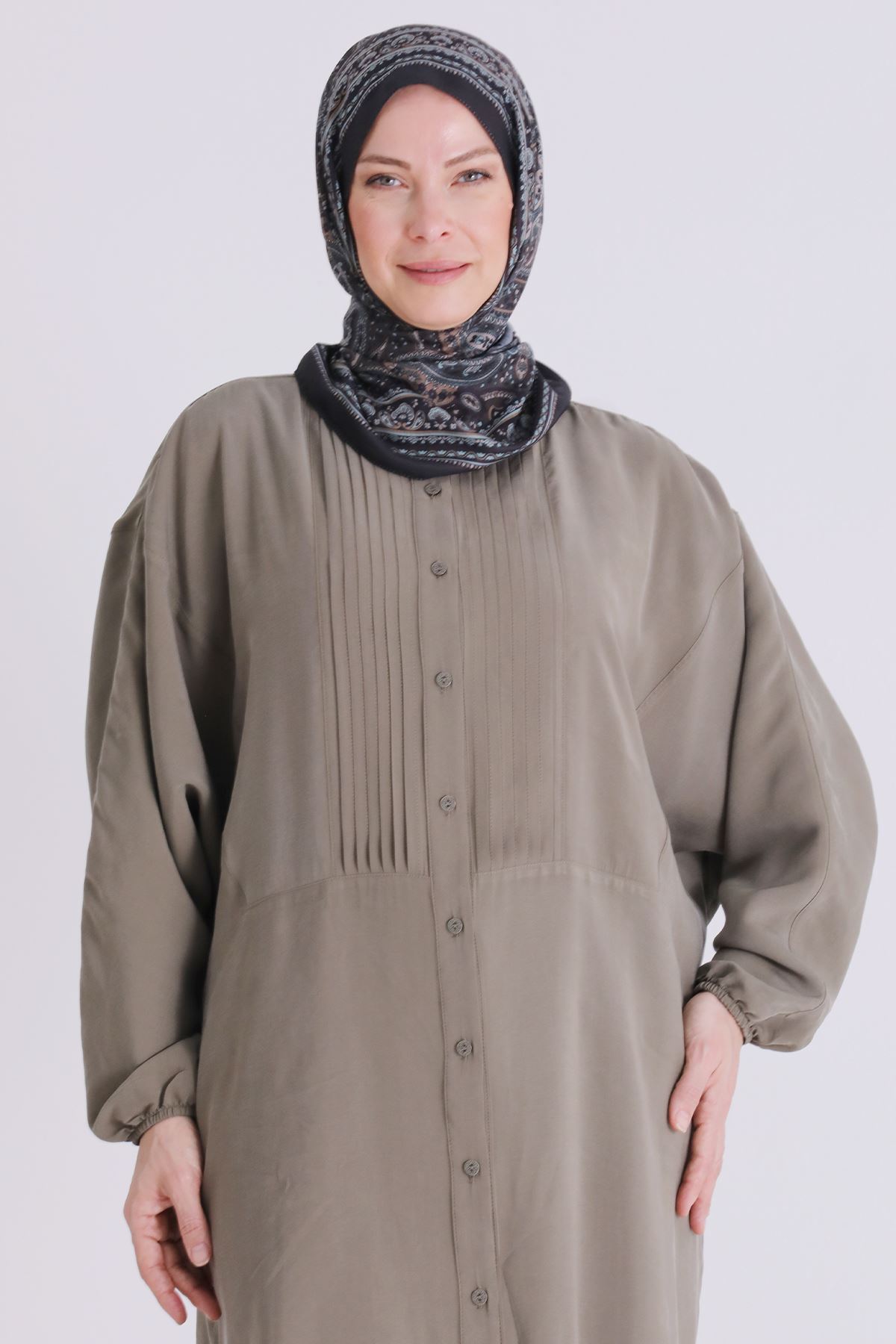 Büyük Beden Tesettür Tunik 2356 Haki