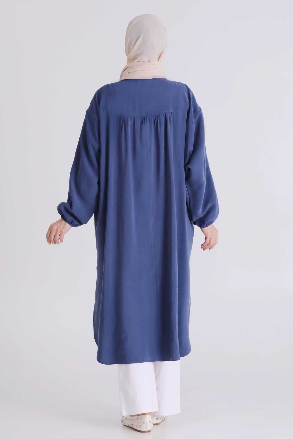 Büyük Beden Tesettür Tunik 2356 İndigo