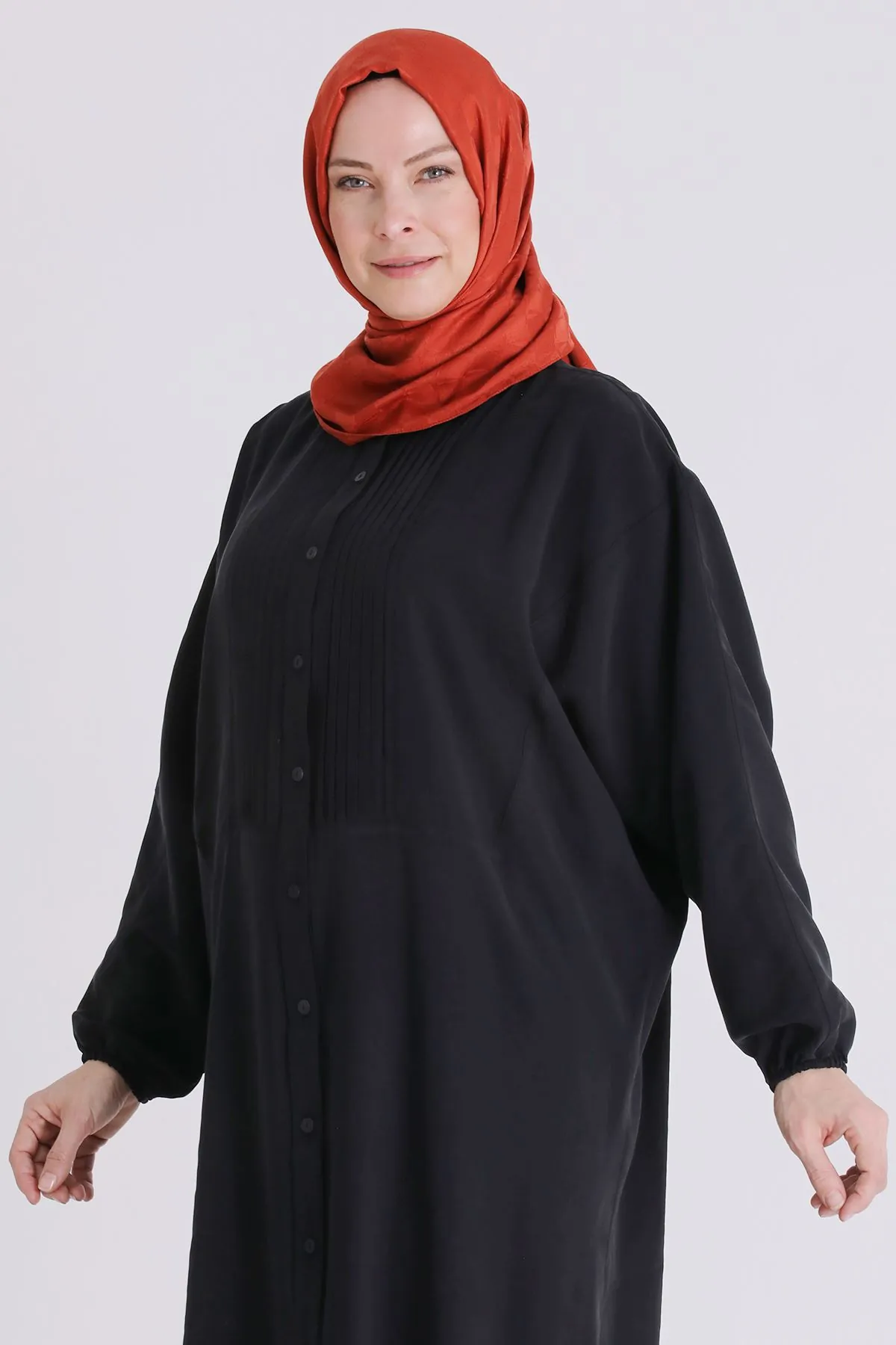 Büyük Beden Tesettür Tunik 2356 Siyah