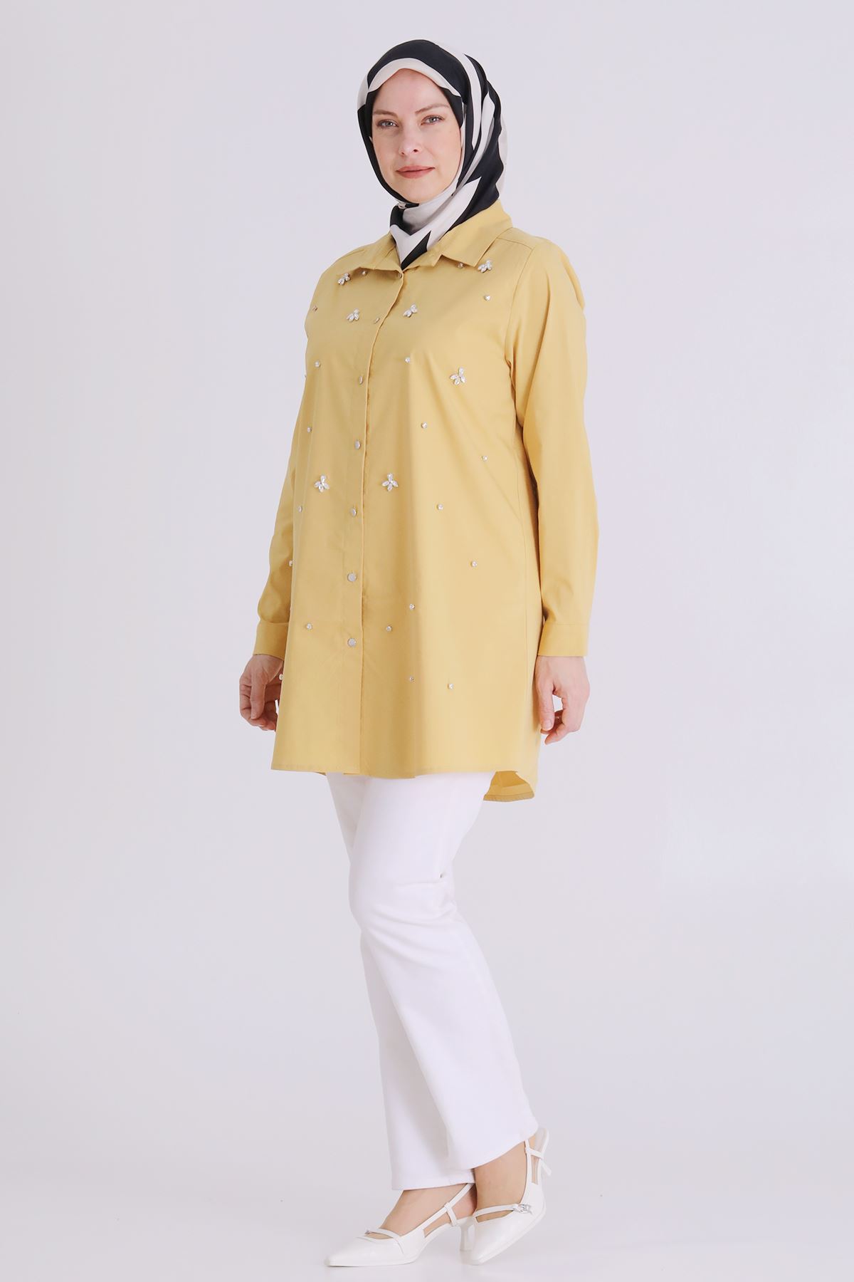 Büyük Beden Tesettür Tunik 2357 Safran