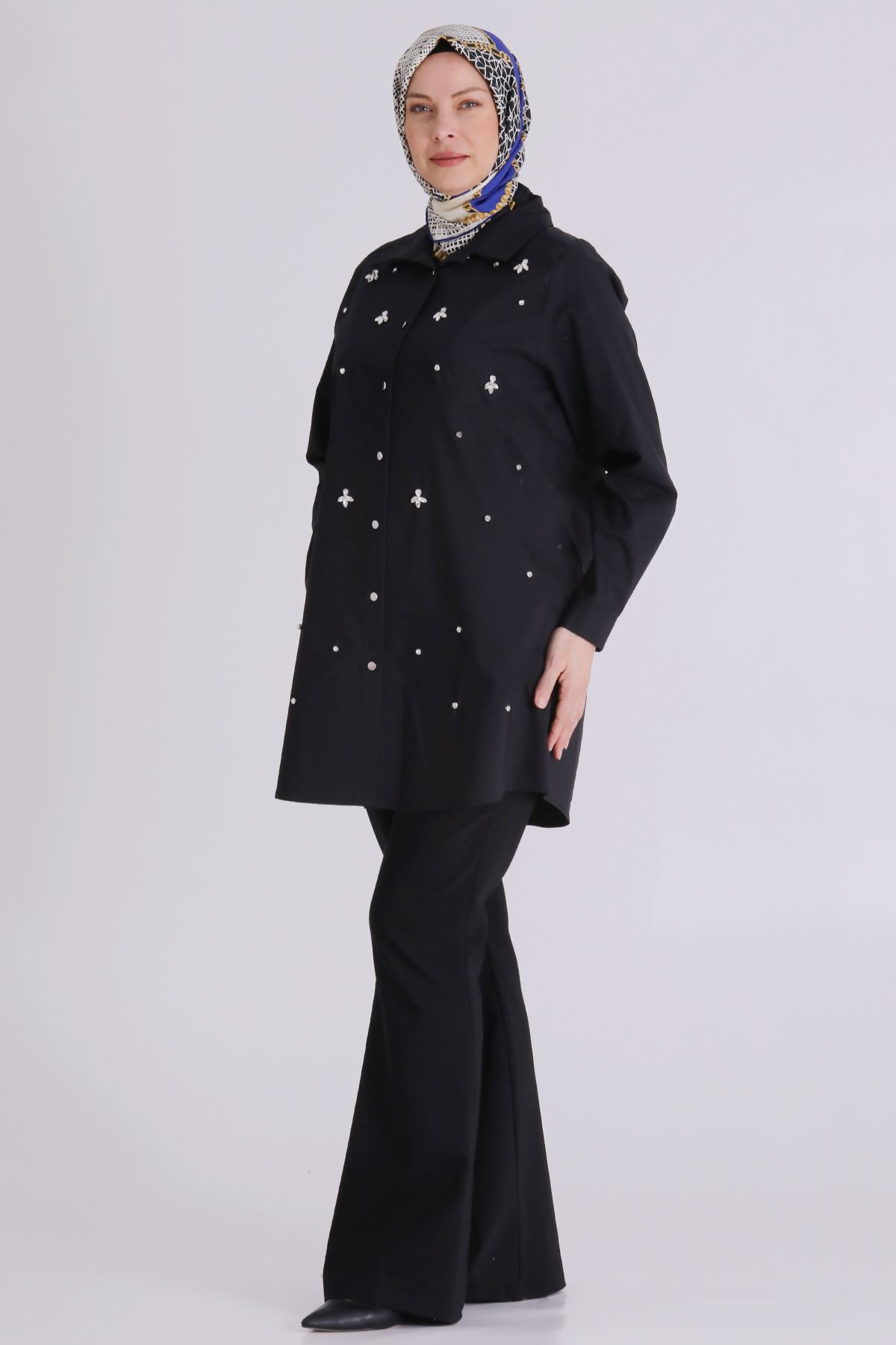 Büyük Beden Tesettür Tunik 2357 Siyah