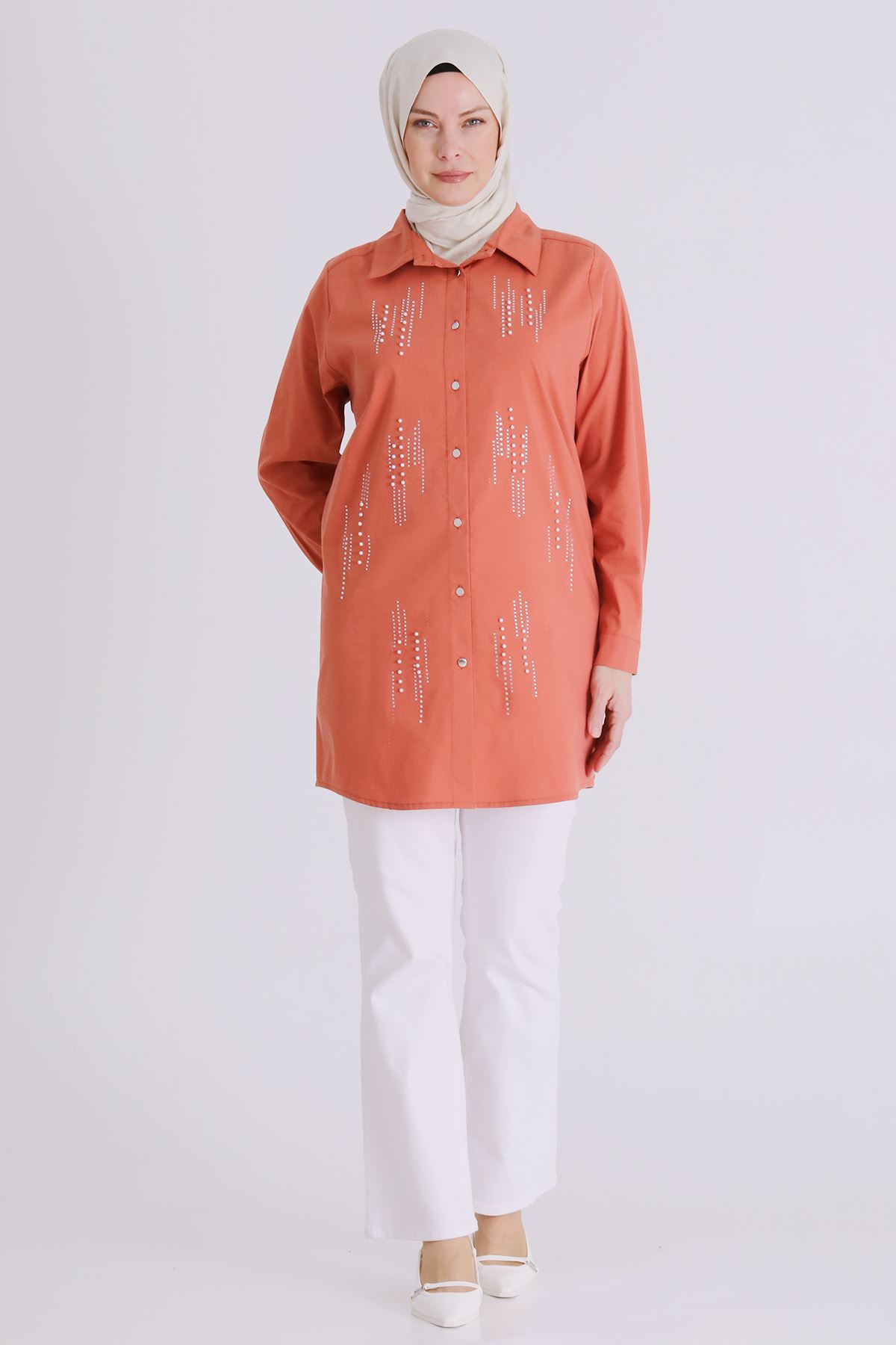 Büyük Beden Tesettür Tunik 2358 Şeftali